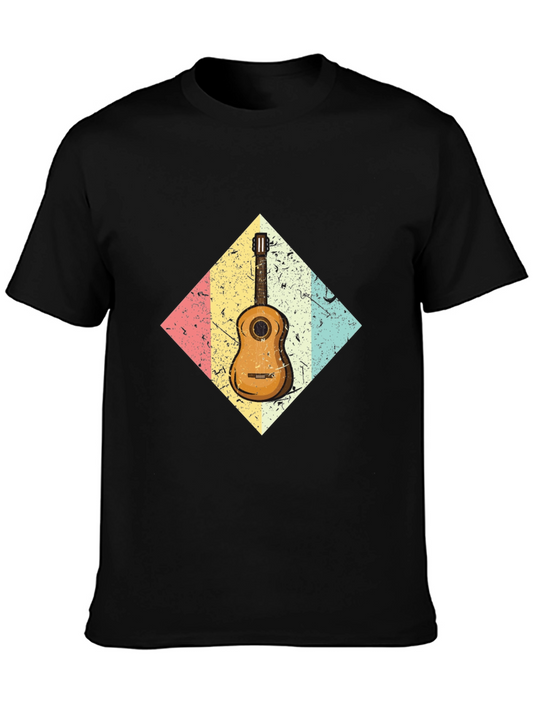 Retro Guitar Graphic Tee - Black