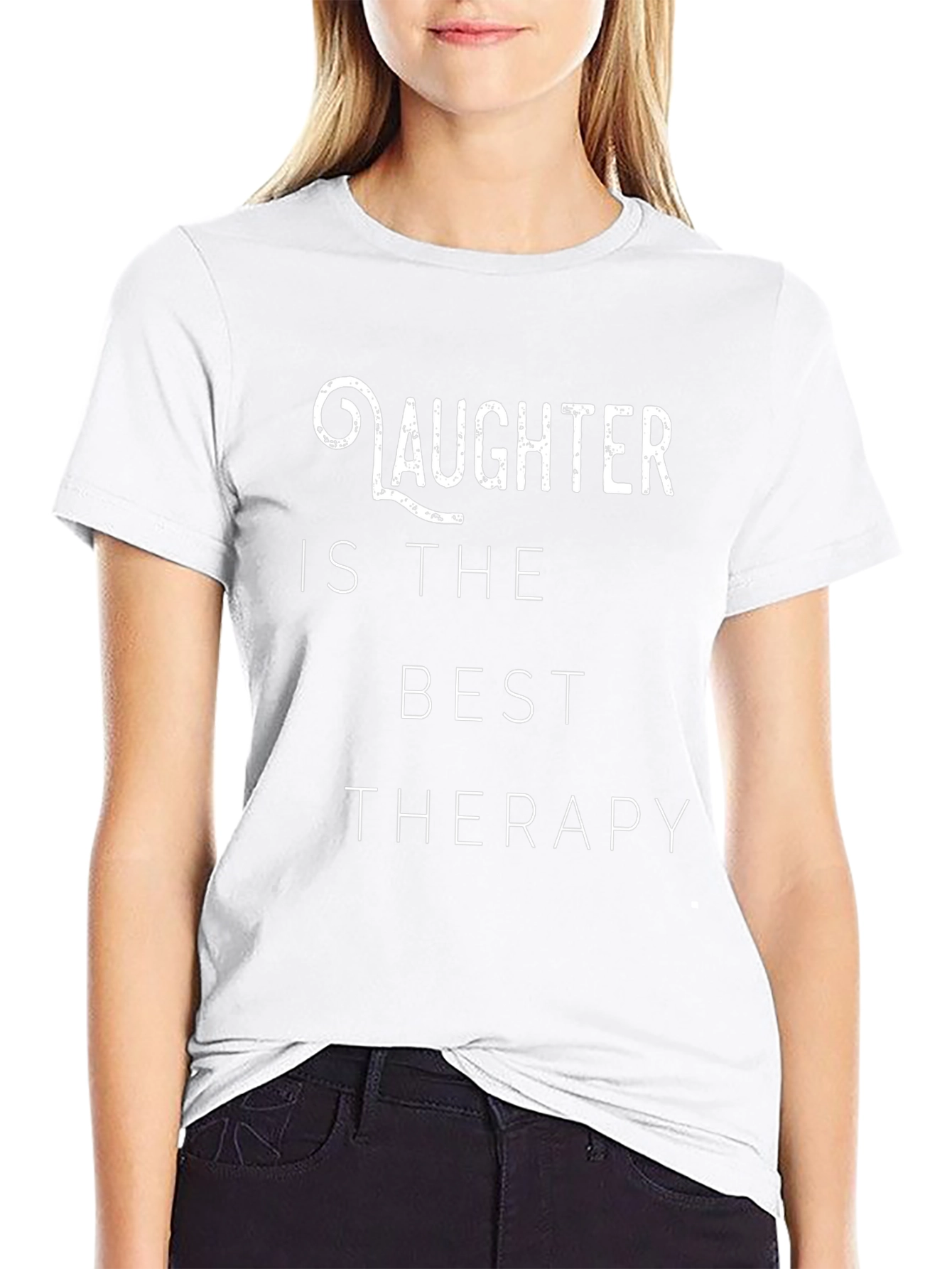 Laughter is the Best Therapy Black Graphic T-Shirt