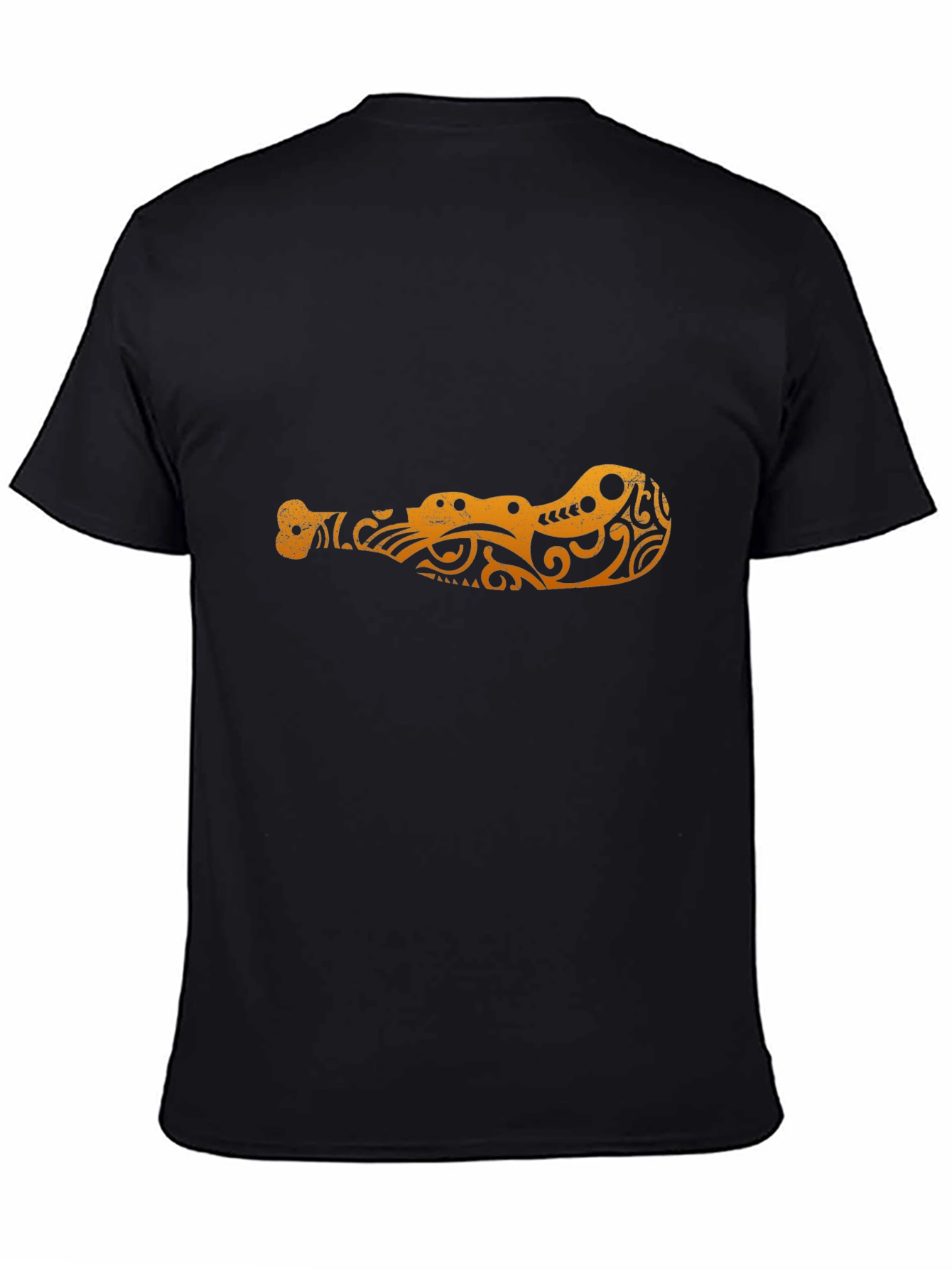 Tribal Alligator Graphic Black T-Shirt