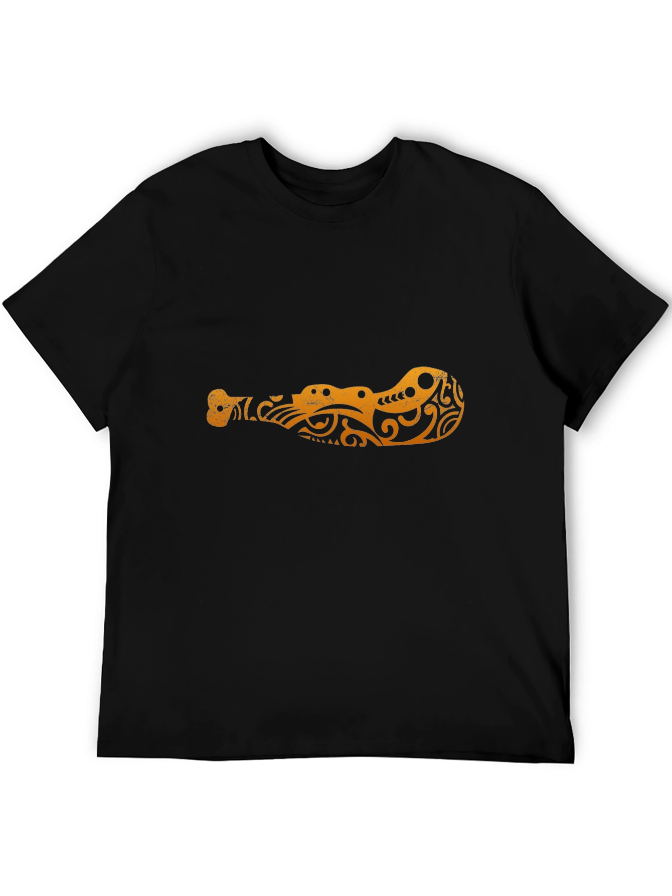 Tribal Alligator Graphic Black T-Shirt