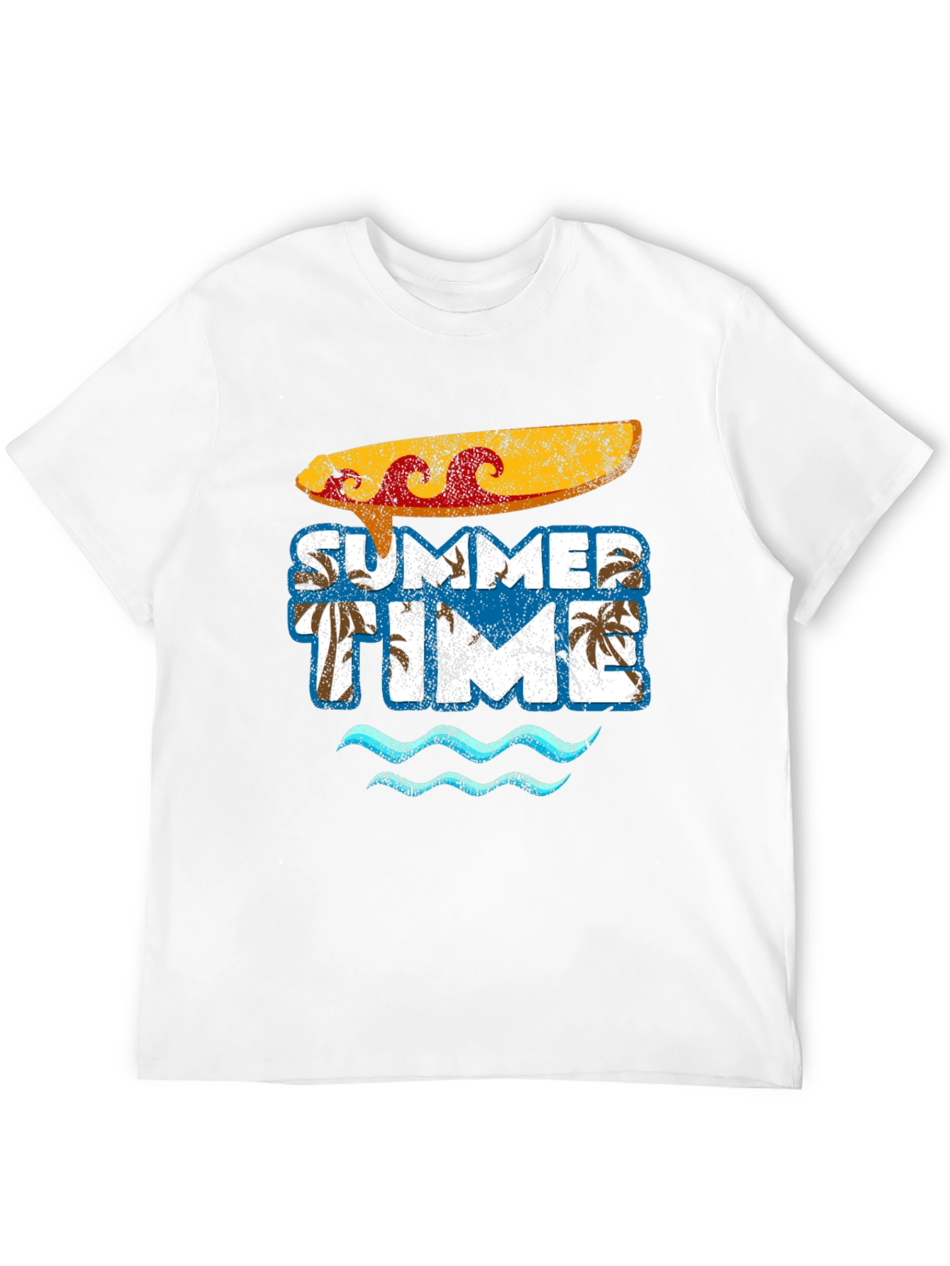 Summer Time Surfboard Graphic Tee - Casual Beach Vibes