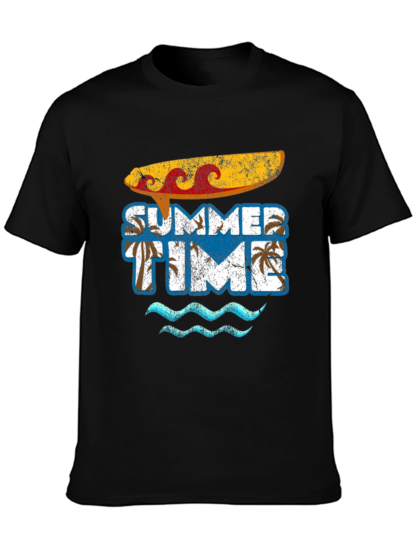 Summer Time Surfboard Graphic Tee - Casual Beach Vibes