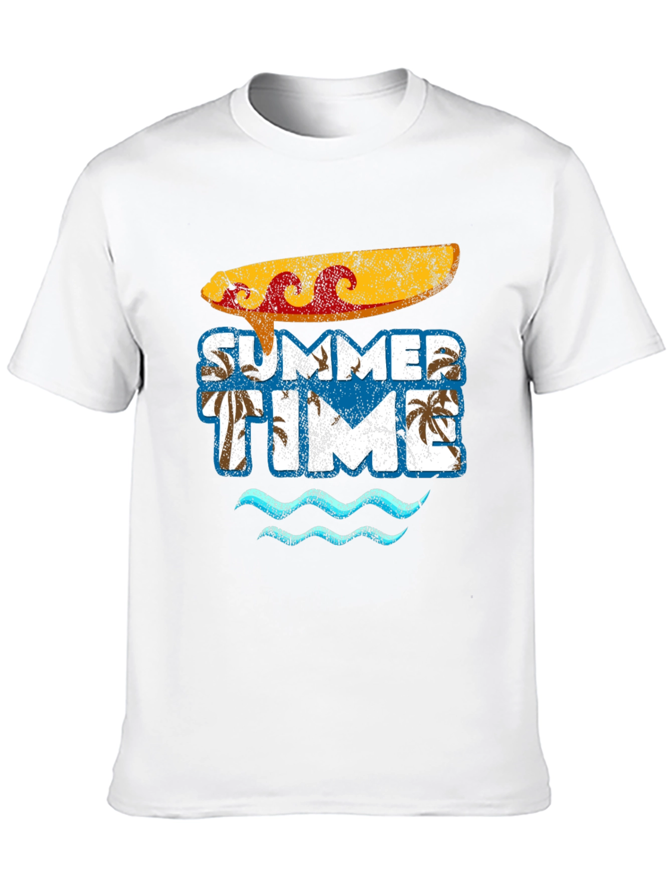 Summer Time Surfboard Graphic Tee - Casual Beach Vibes