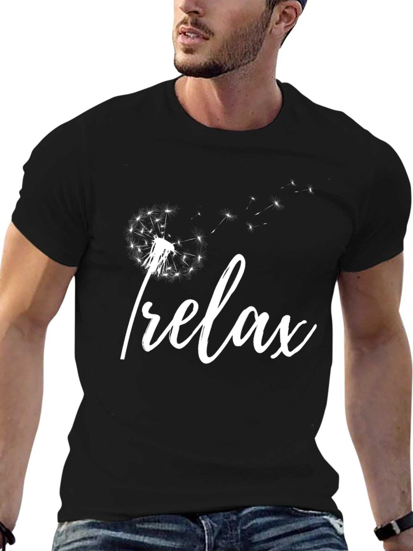 Relax Dandelion Black T-Shirt