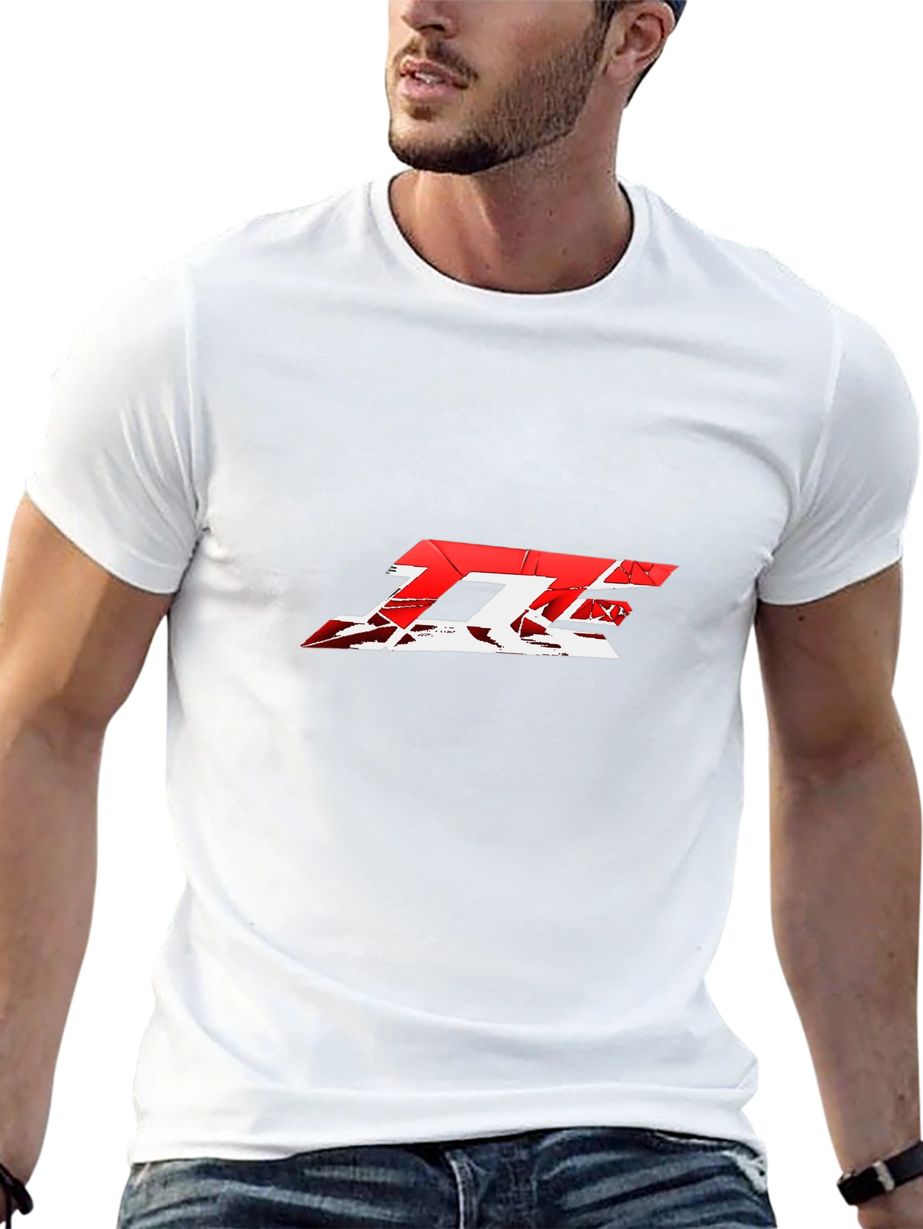 Red and White Graphic Tee