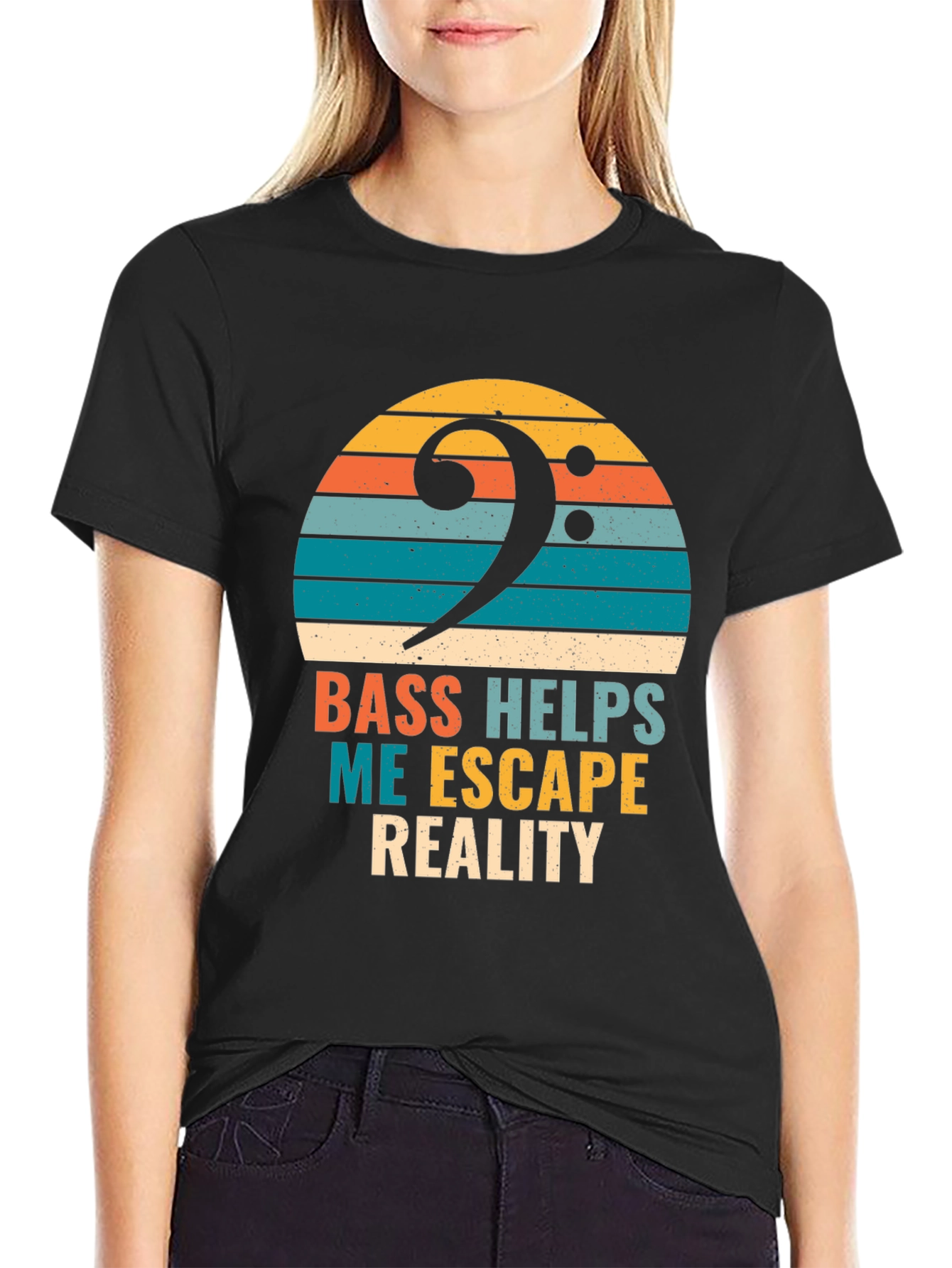 Bass Helps Me Escape Reality T-Shirt - Musician Tee