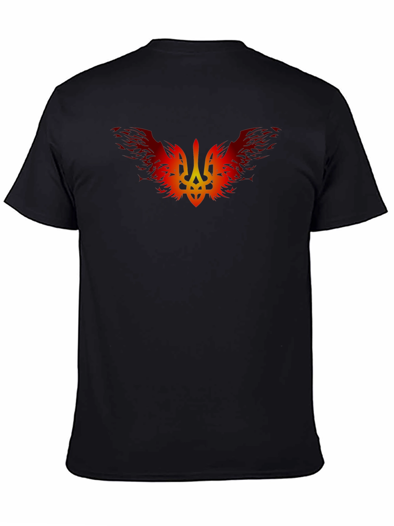 Fiery Ukrainian Trident Black T-Shirt