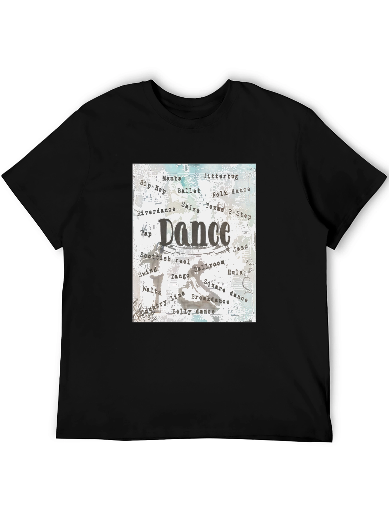 Dance Styles Graphic Tee - Casual Black T-Shirt