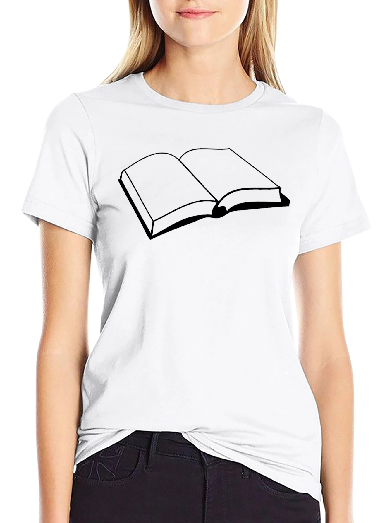 Open Book Graphic Tee - Black Cotton T-Shirt