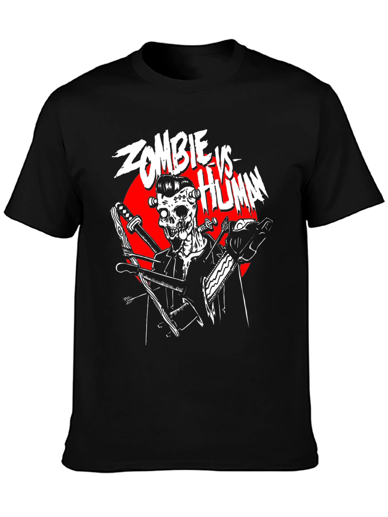 Zombie vs Human Graphic T-Shirt