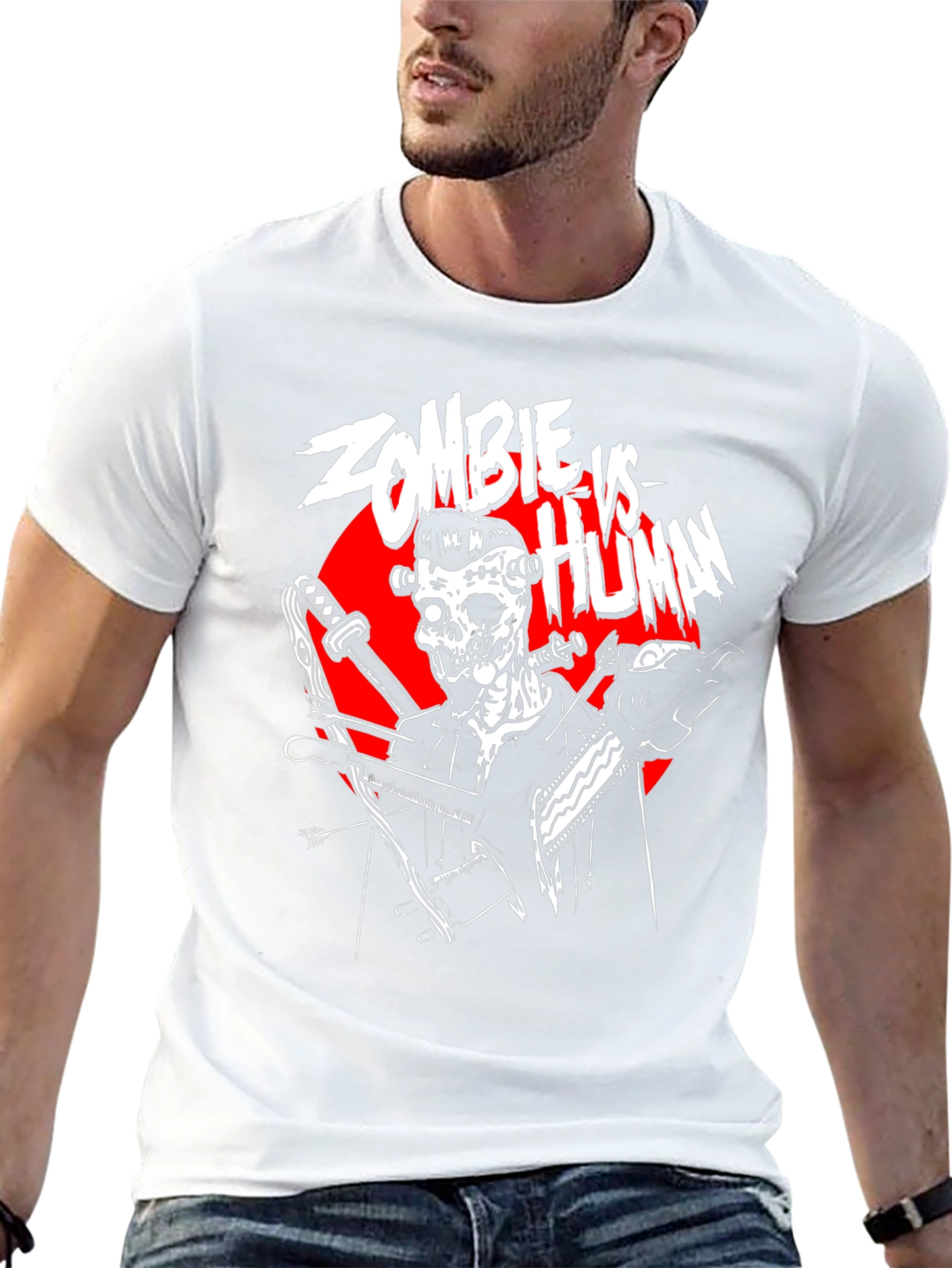 Zombie vs Human Graphic T-Shirt