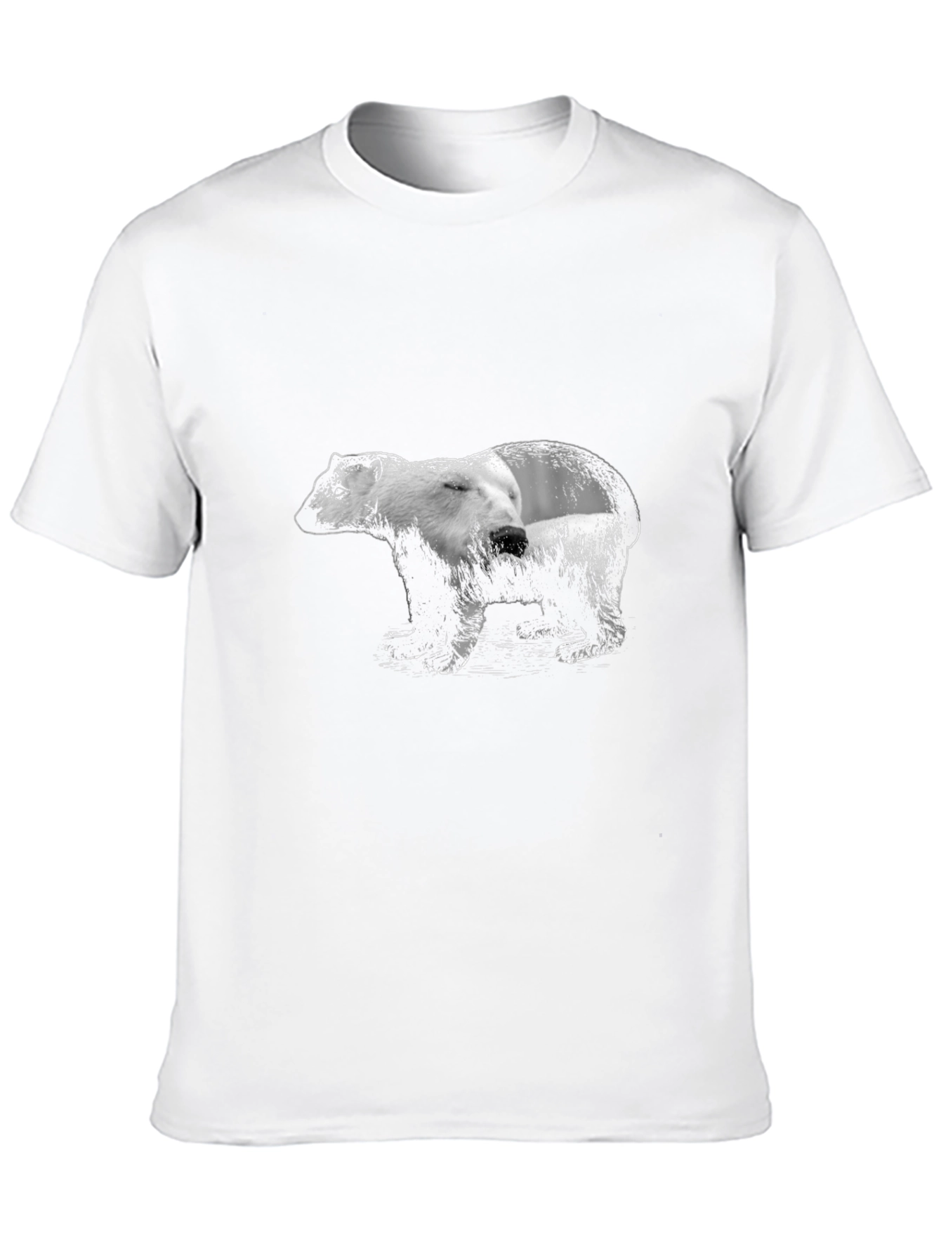 Bear Graphic Print Black T-Shirt