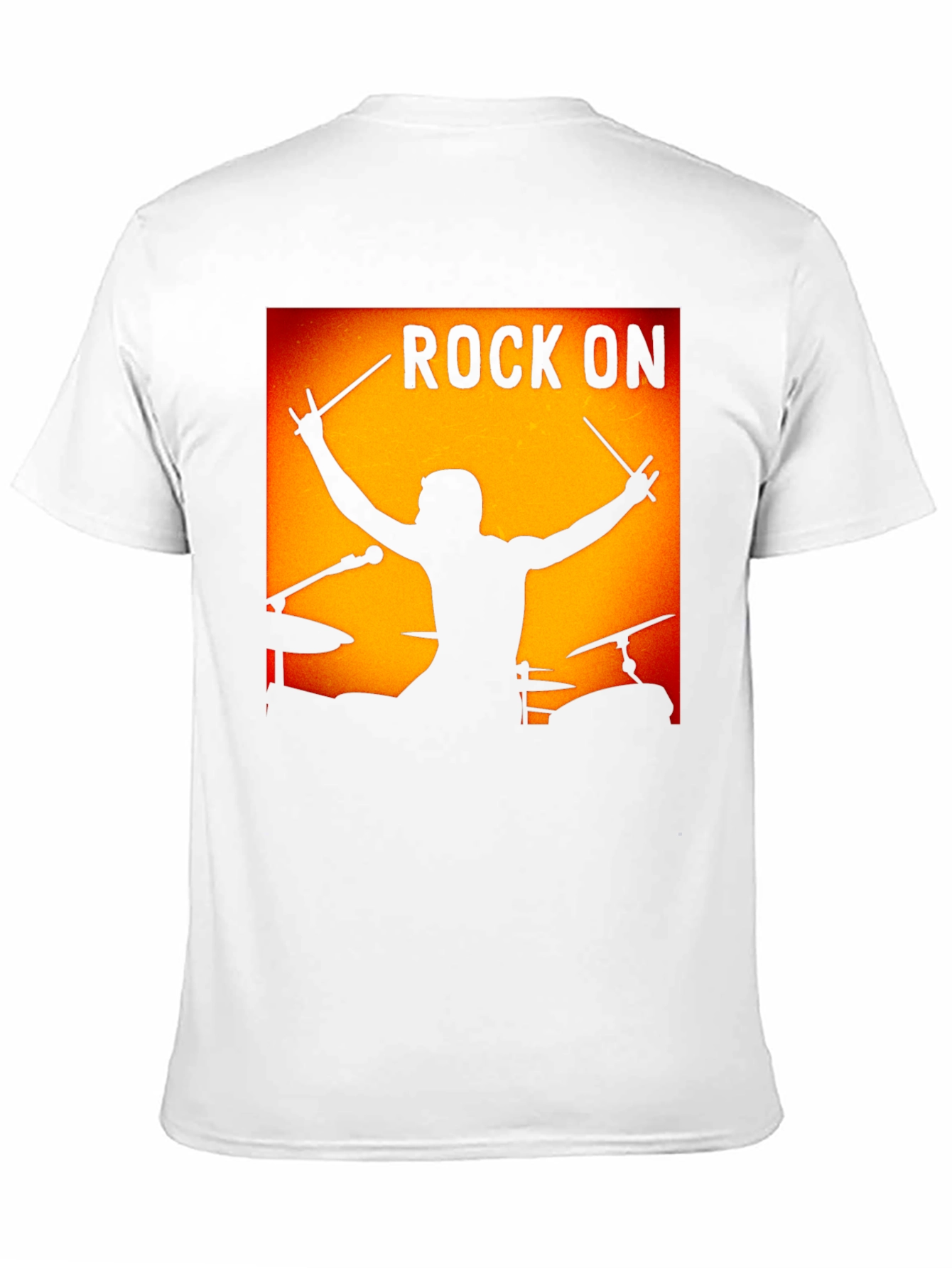 Rock On Drummer Graphic Black T-Shirt