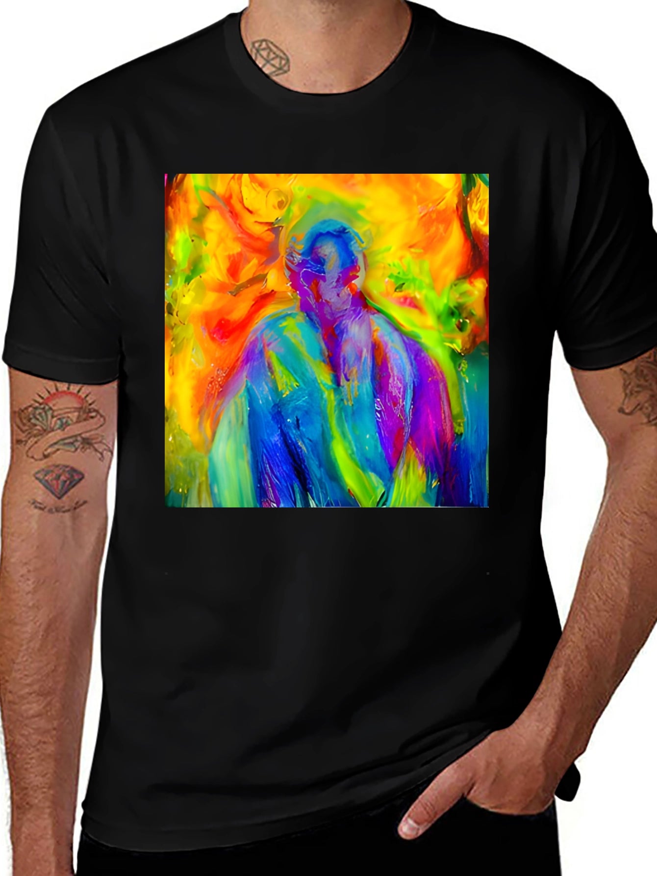 Abstract Art Graphic Black Tee