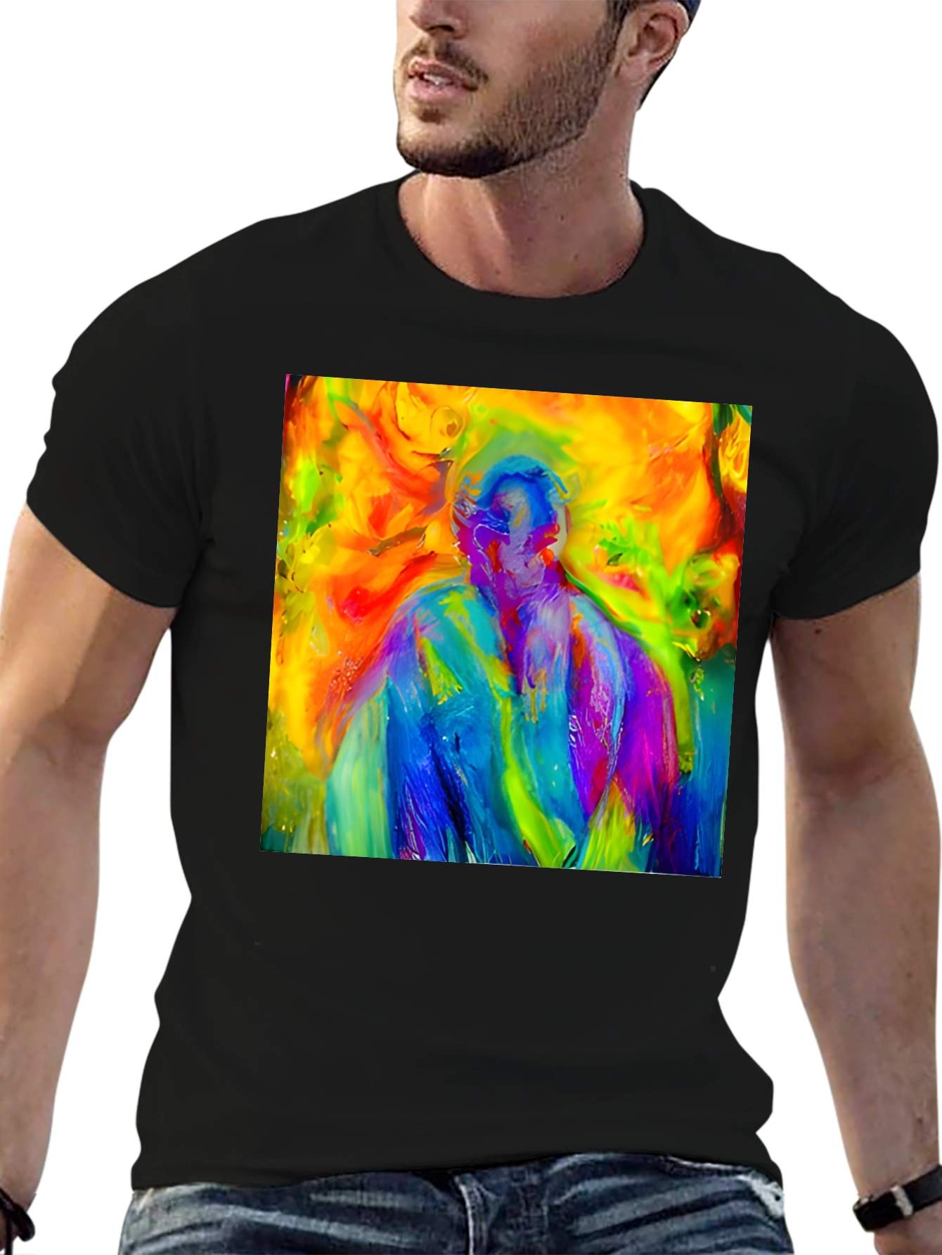 Abstract Art Graphic Black Tee