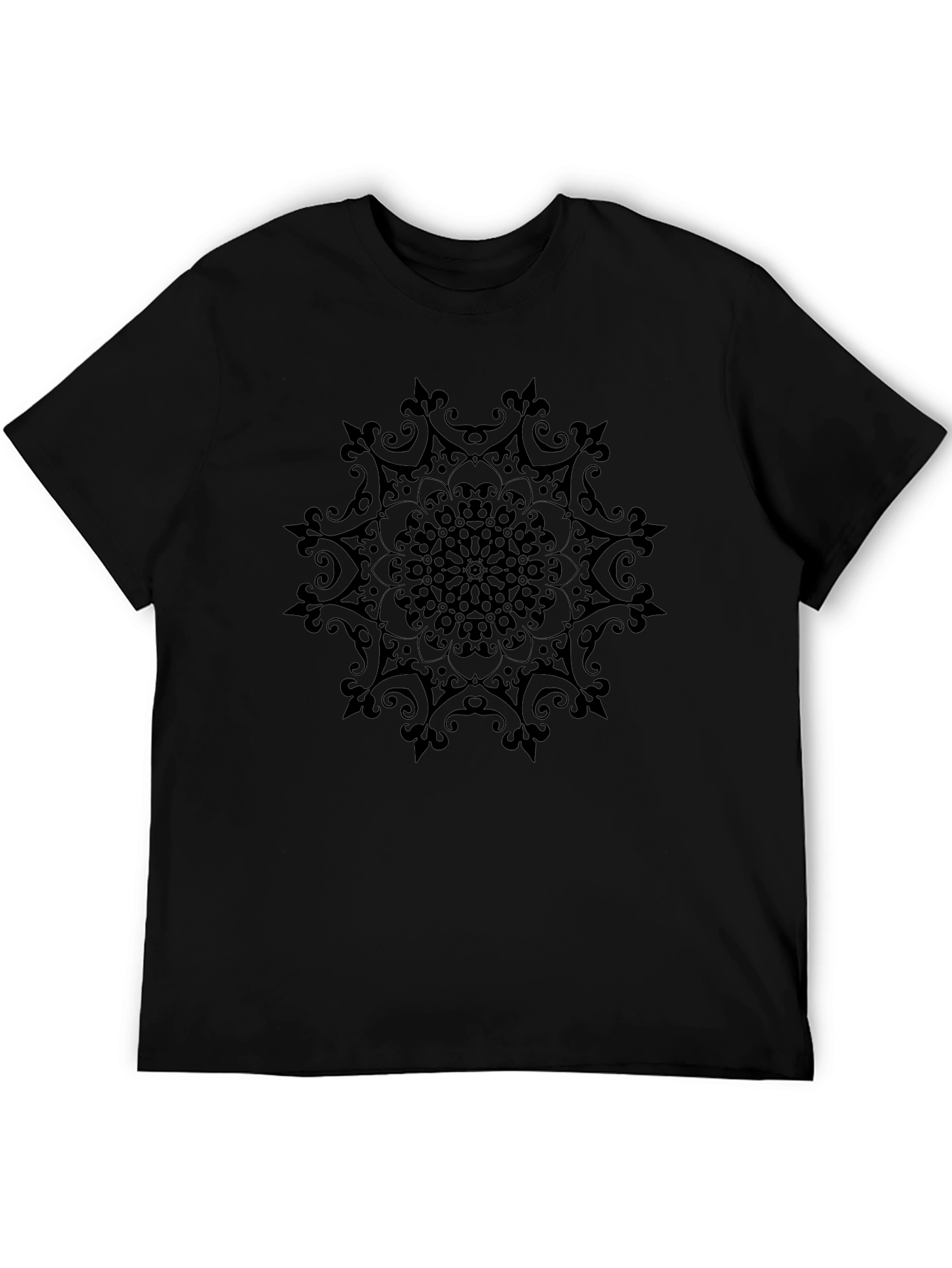 Black Mandala Graphic Tee - Stylish Unisex Casual Wear