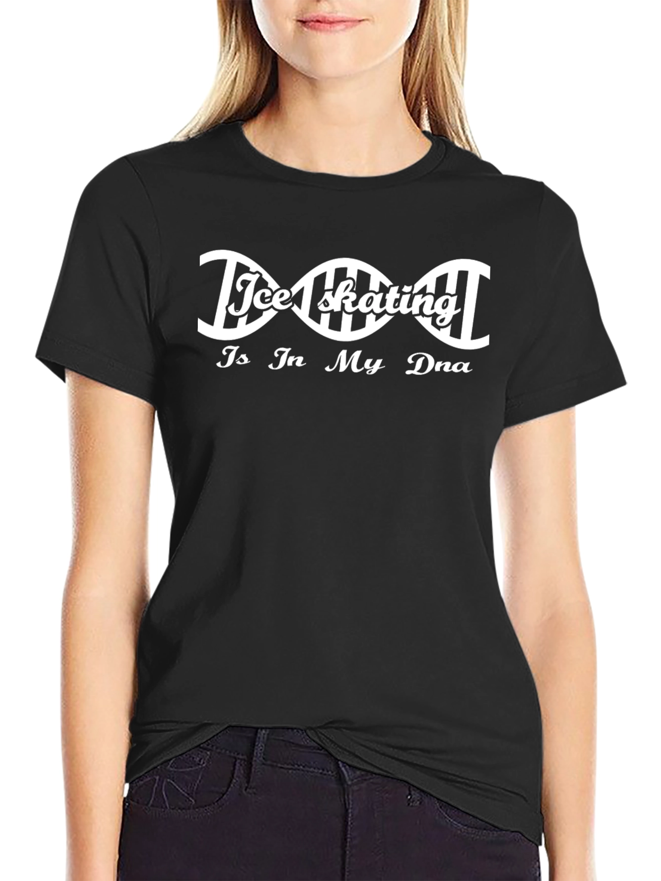 Ice Skating DNA T-Shirt - Cool Graphic Tee