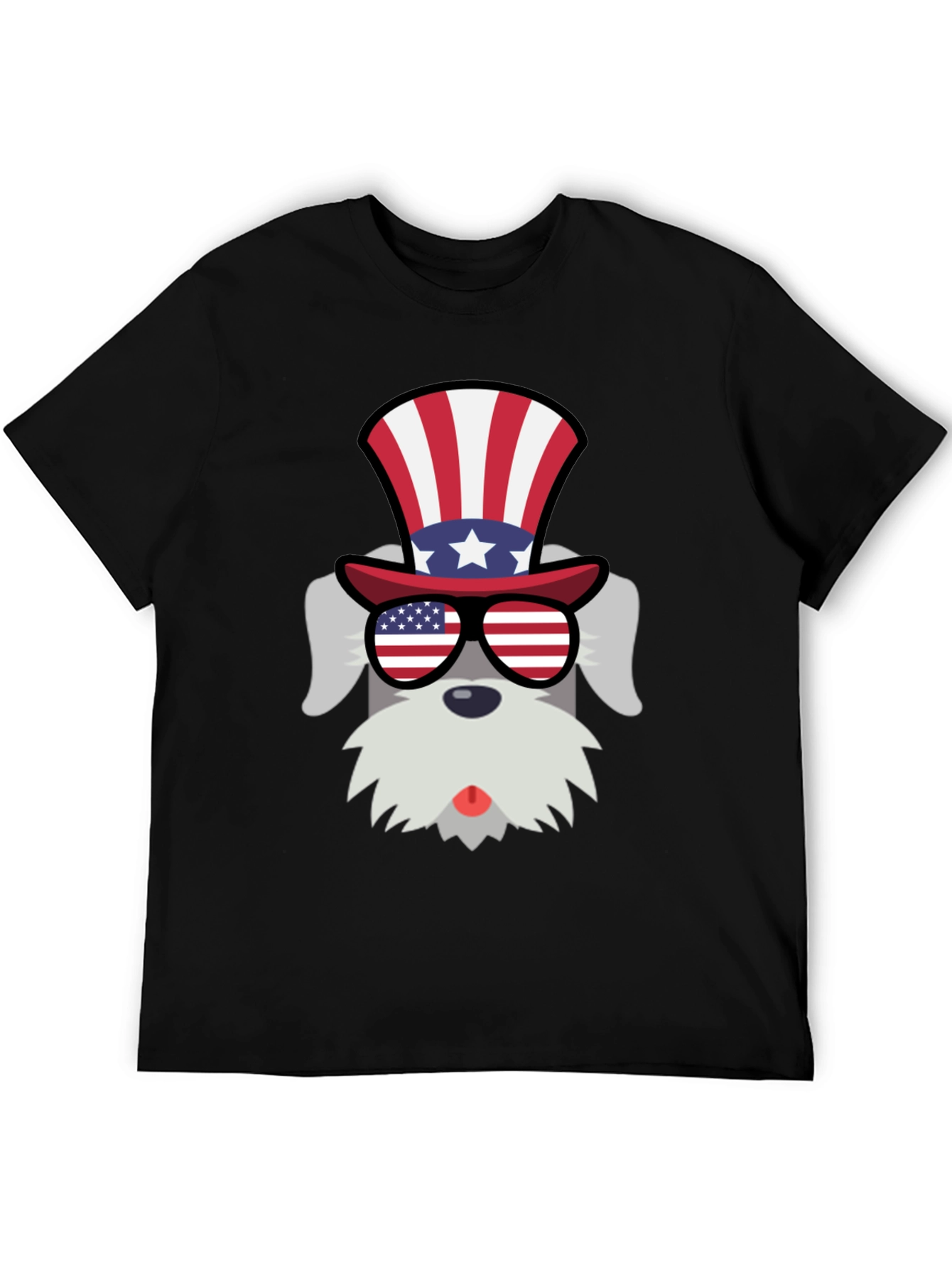 Patriotic Schnauzer T-Shirt - USA Dog