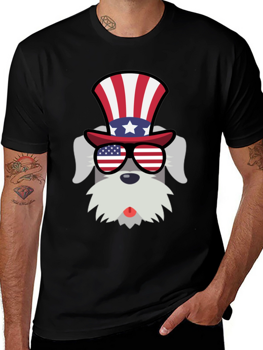 Patriotic Schnauzer T-Shirt - USA Dog