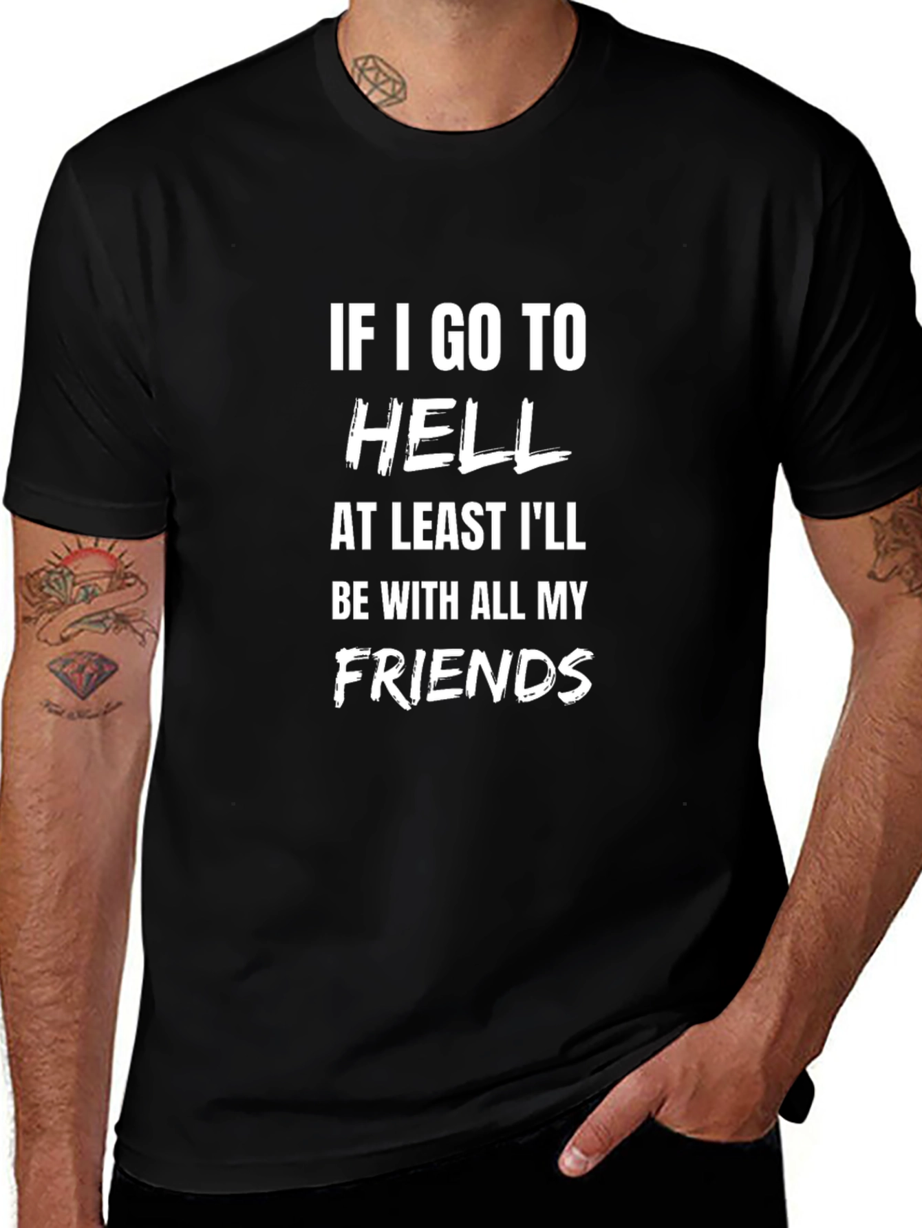 Funny Hell Friends Graphic T-Shirt