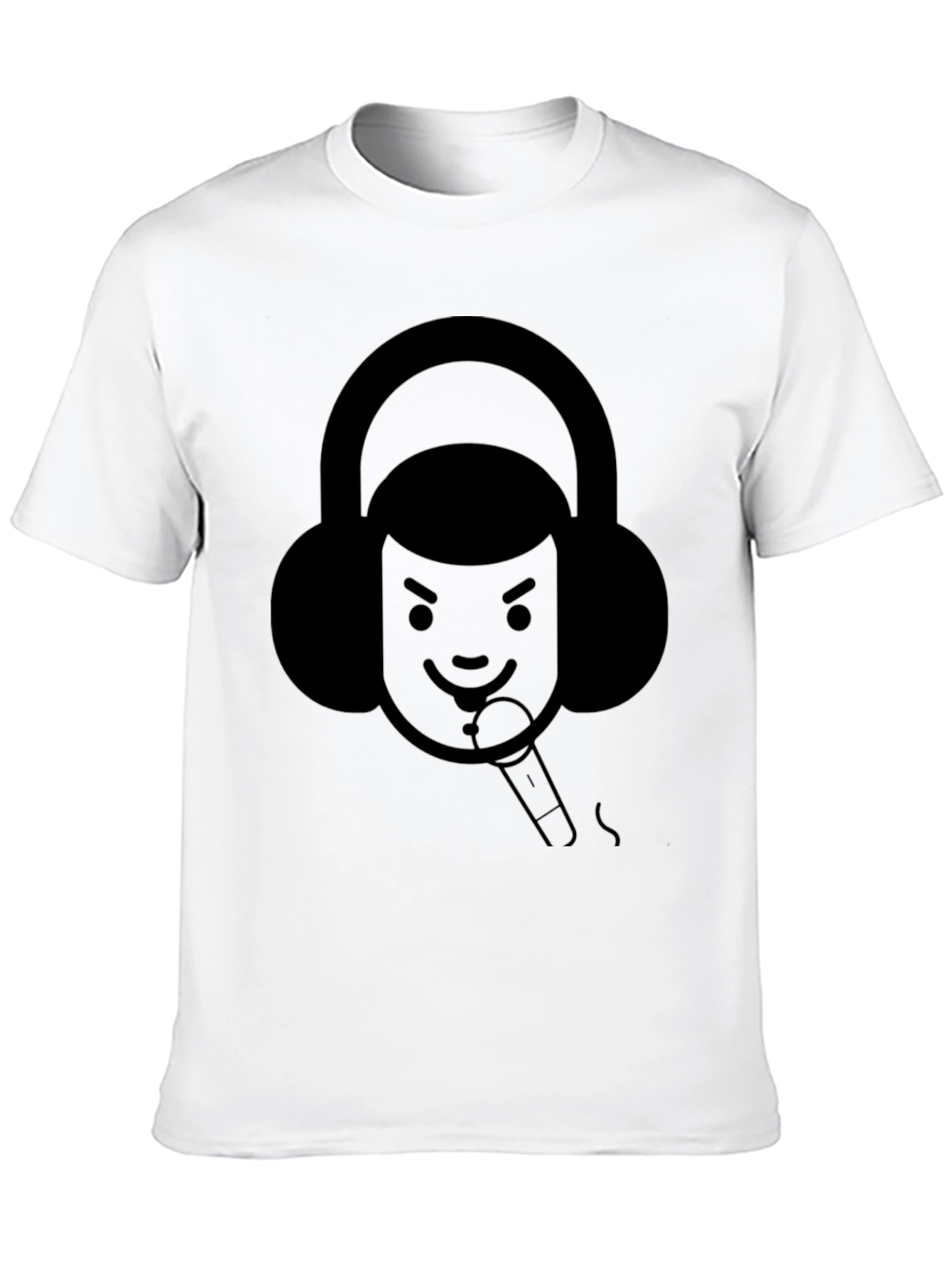 Black Graphic T-Shirt with Musician Design