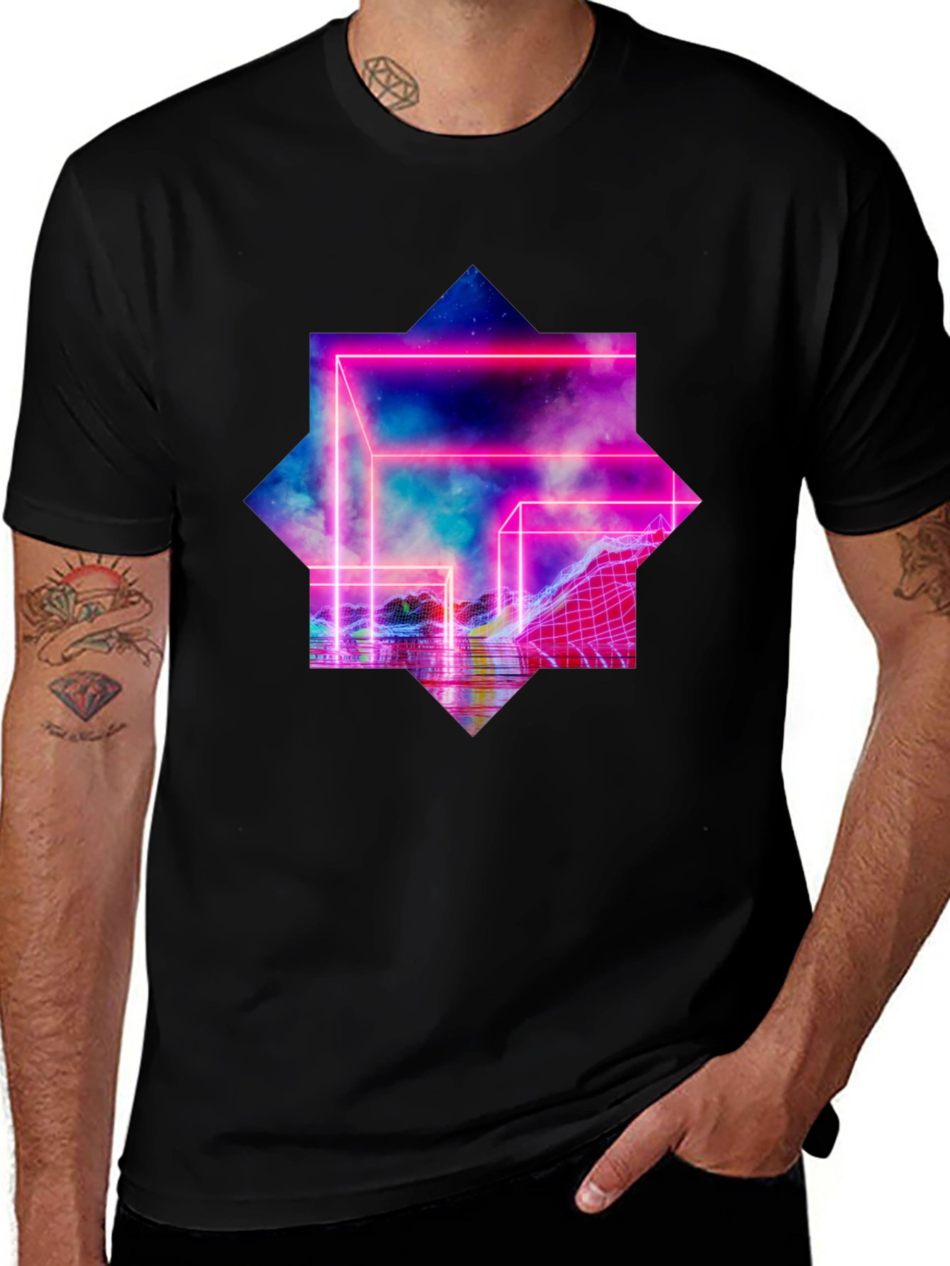 Retro Wave Black T-Shirt
