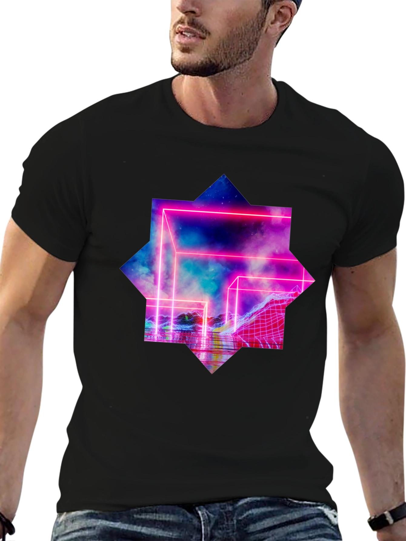 Retro Wave Black T-Shirt