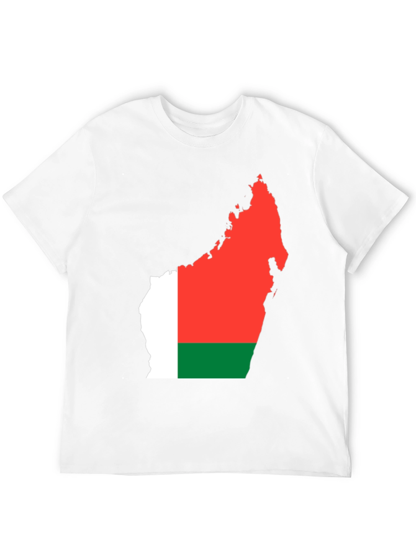 Madagascar Flag Graphic Tee - Black Cotton T-Shirt