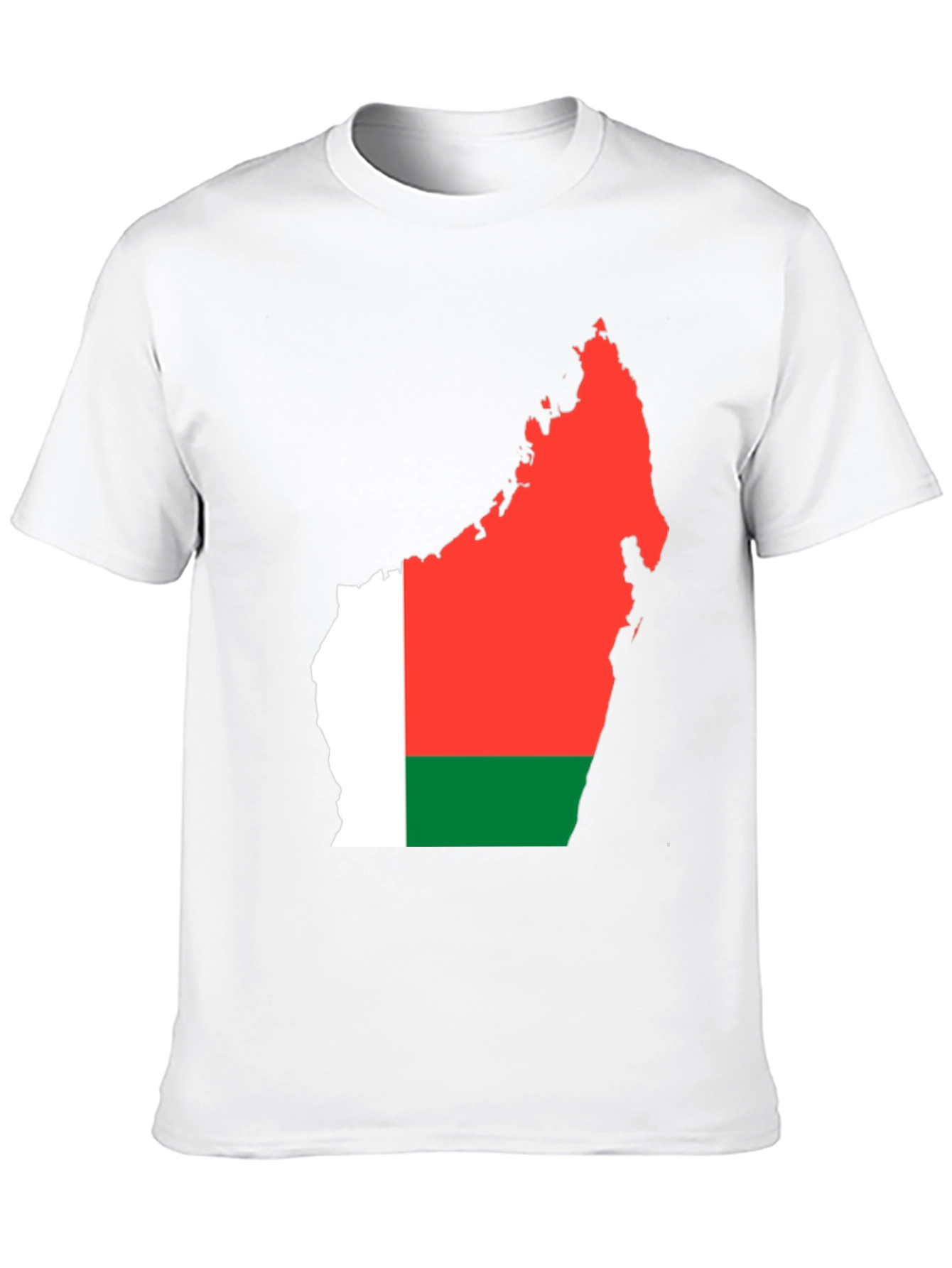 Madagascar Flag Graphic Tee - Black Cotton T-Shirt