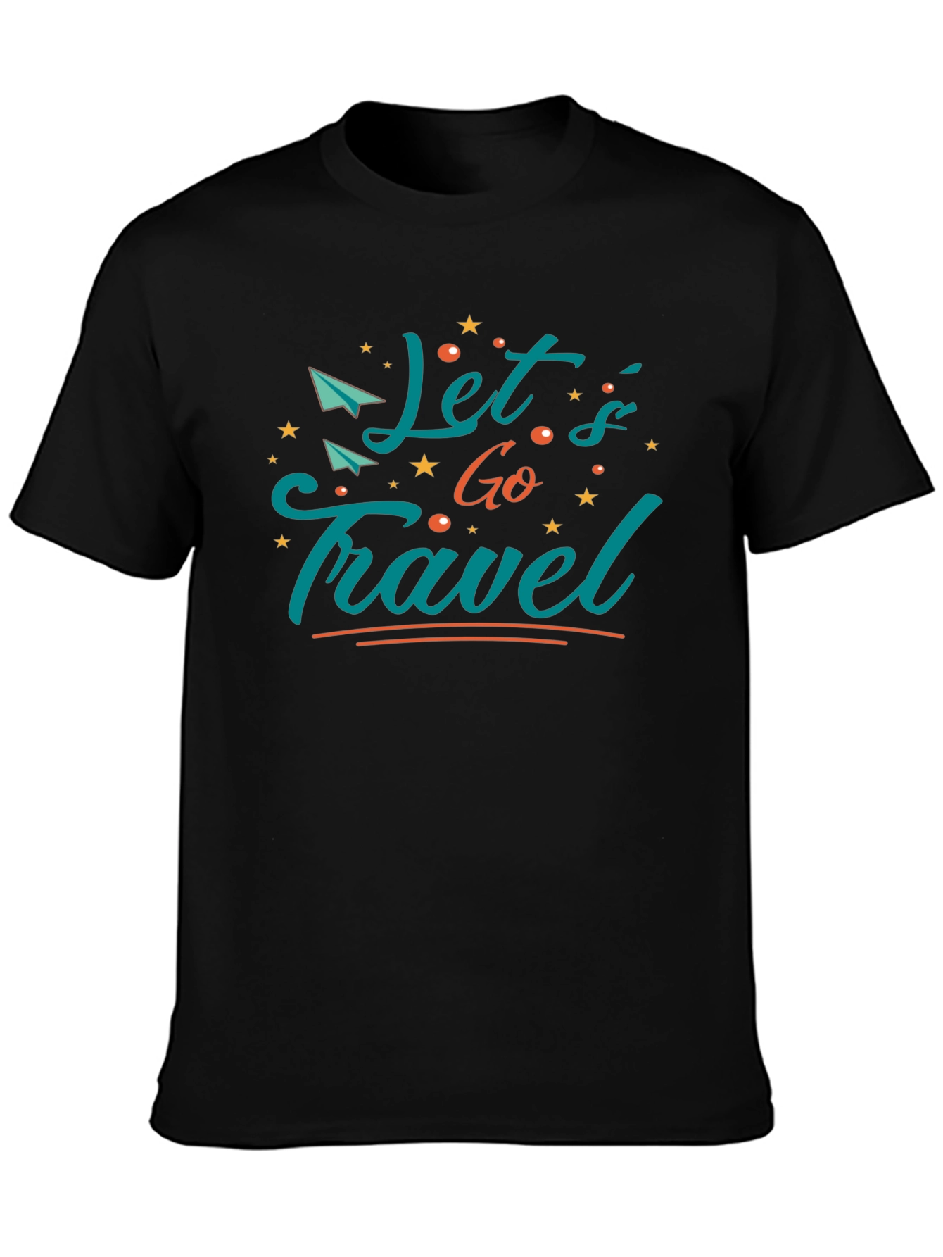 Lets Go Travel Black T-Shirt