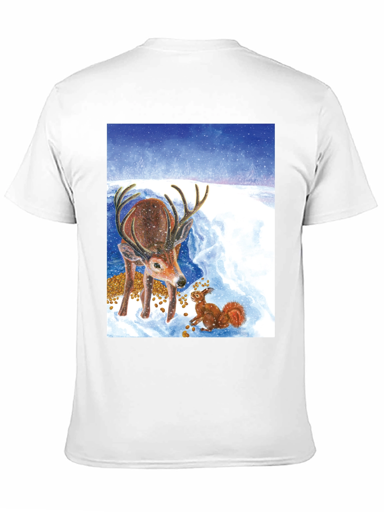 Winter Deer and Squirrel Graphic Tee