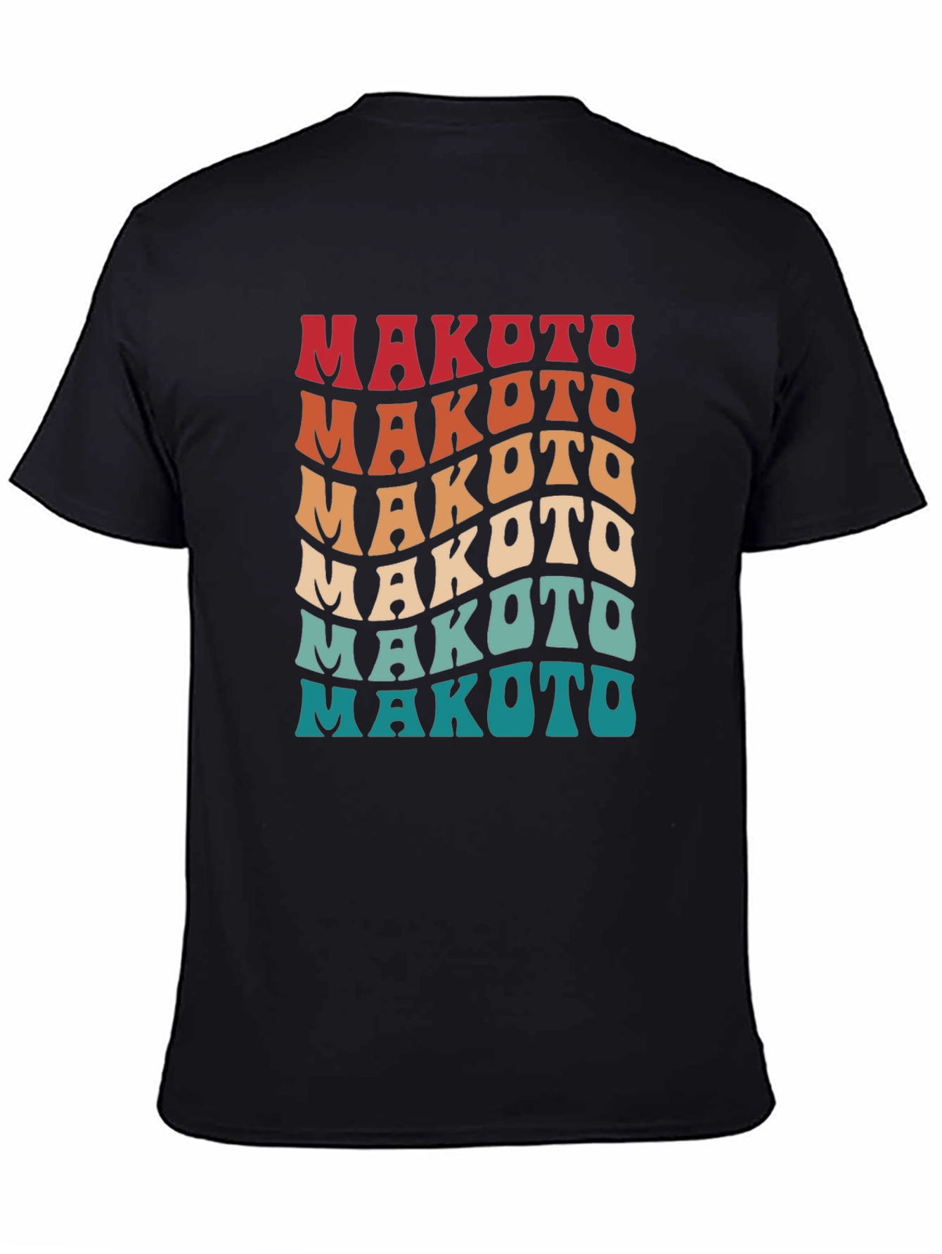 Makoto Retro T-Shirt - Stylish Wavy Text Design