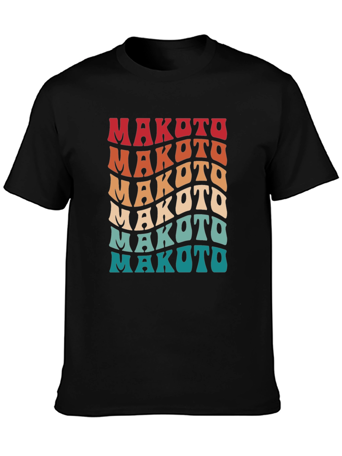 Makoto Retro T-Shirt - Stylish Wavy Text Design