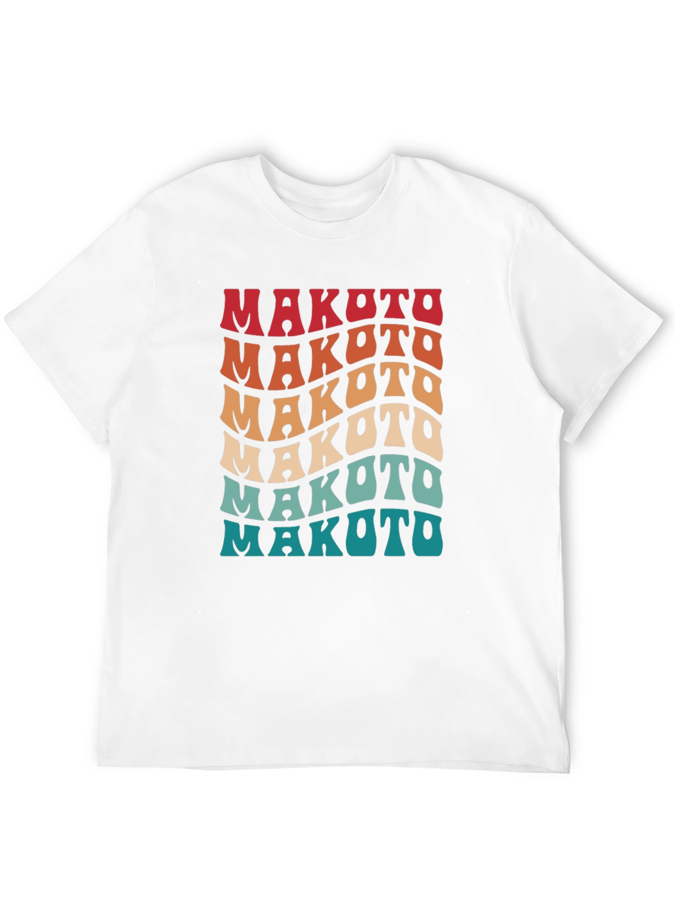 Makoto Retro T-Shirt - Stylish Wavy Text Design