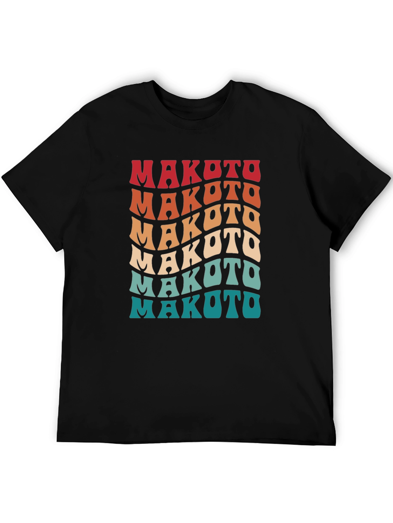 Makoto Retro T-Shirt - Stylish Wavy Text Design