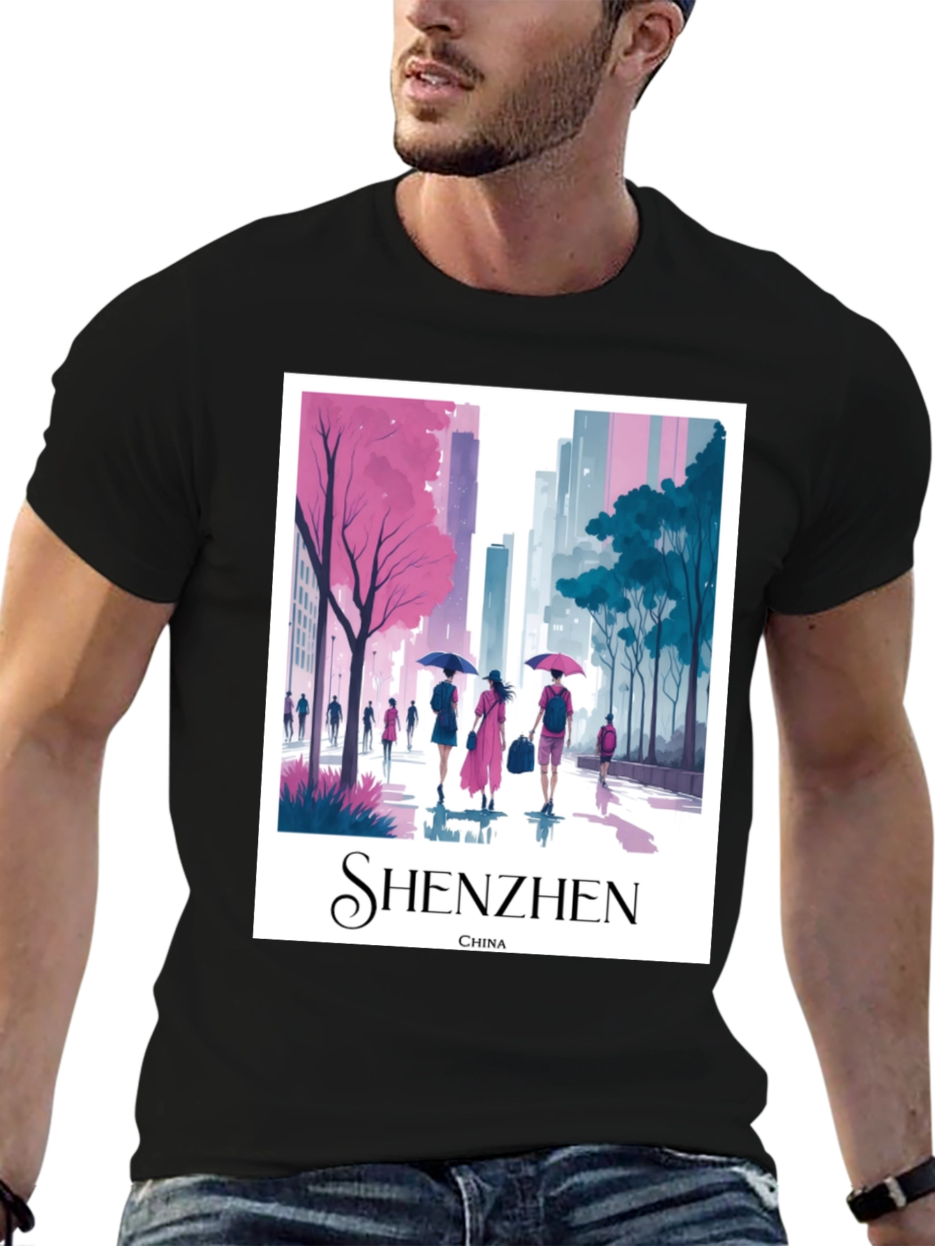 Shenzhen China Graphic T-Shirt - Stylish Cityscape Tee