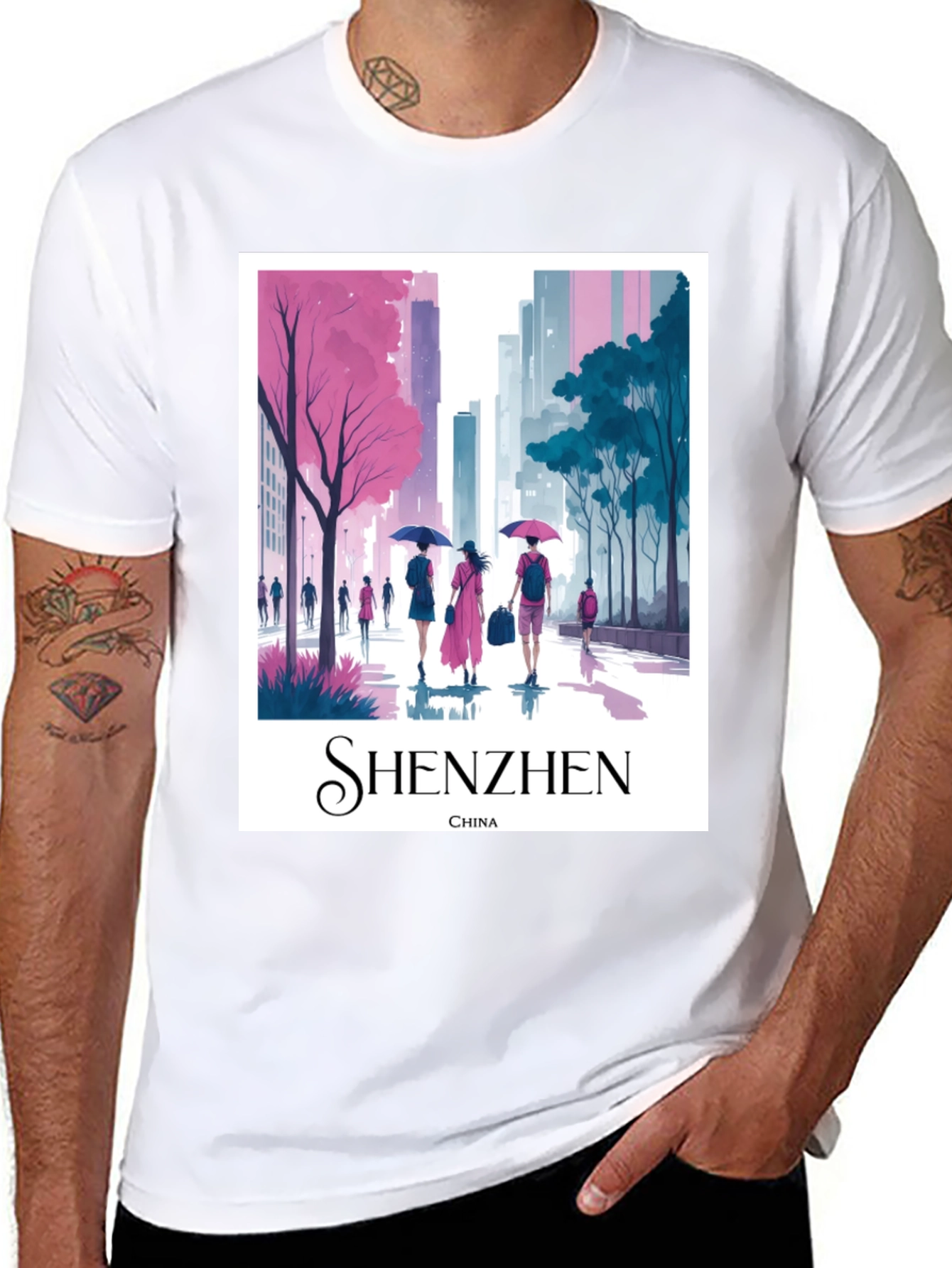 Shenzhen China Graphic T-Shirt - Stylish Cityscape Tee