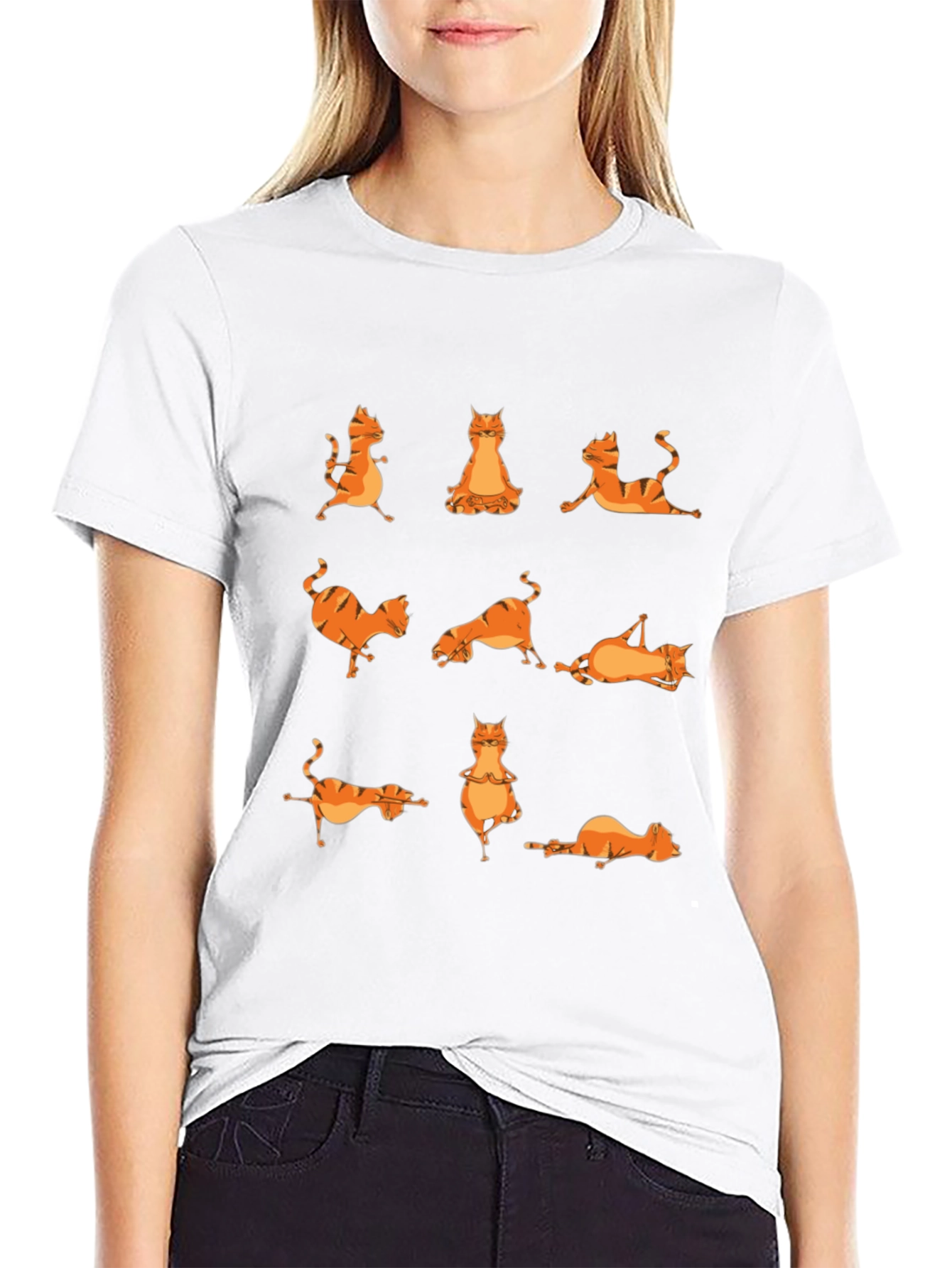 Yoga Cat T-Shirt - Black Cotton Tee