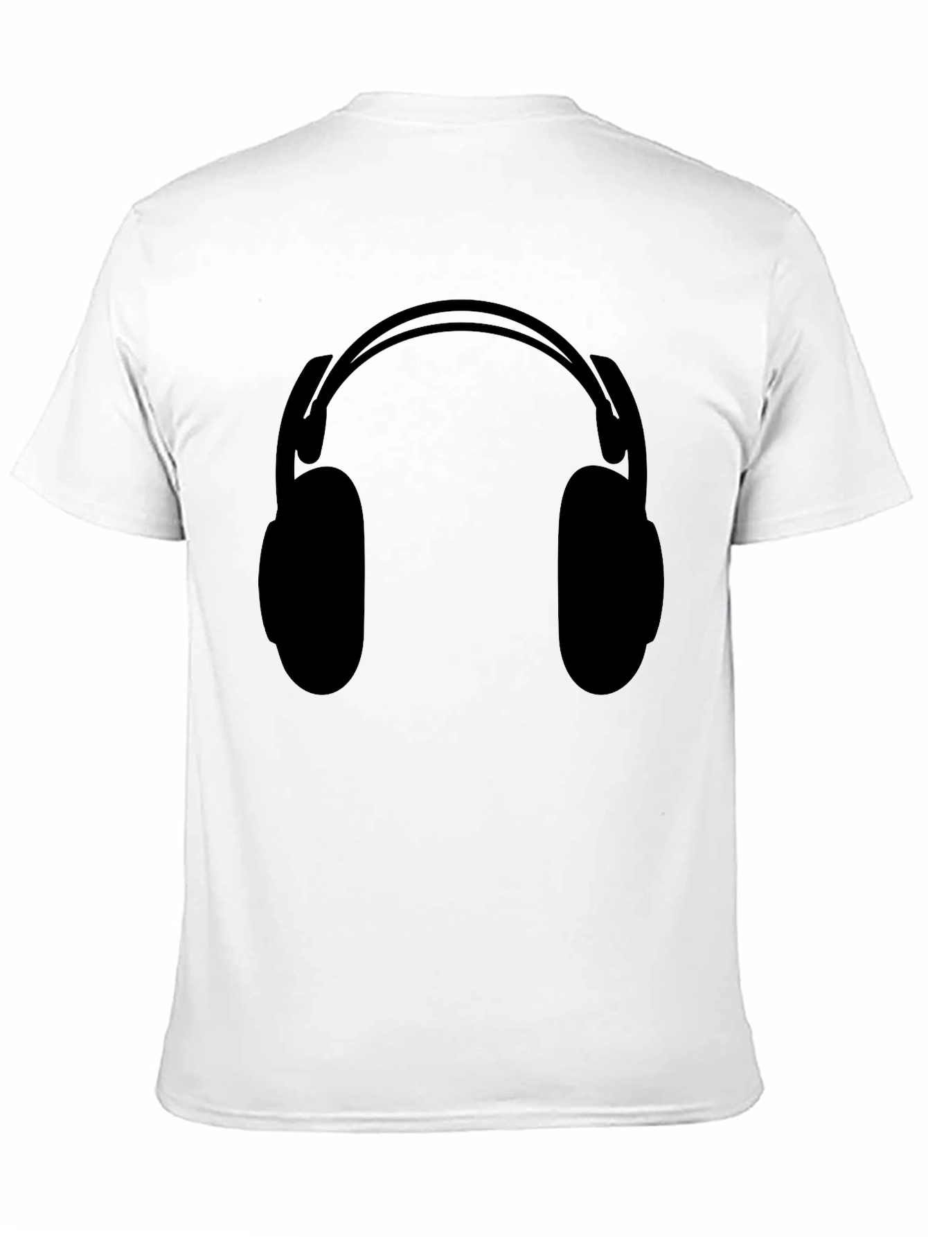 Headphone Graphic Tee - Black Cotton T-Shirt