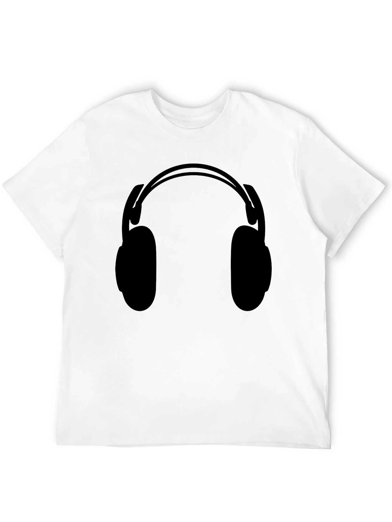 Headphone Graphic Tee - Black Cotton T-Shirt