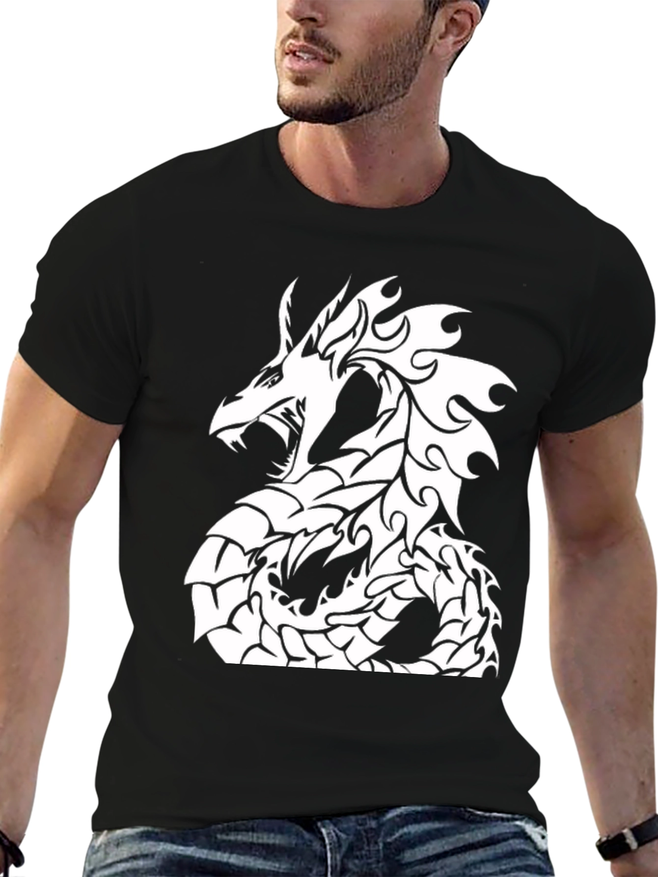Black Dragon Graphic Tee - Stylish Casual Wear