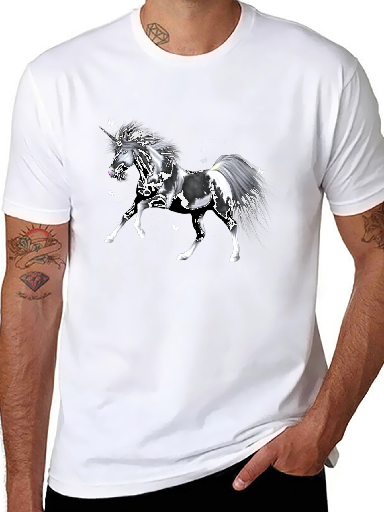 Unicorn Black T-Shirt Fantasy Graphic Tee