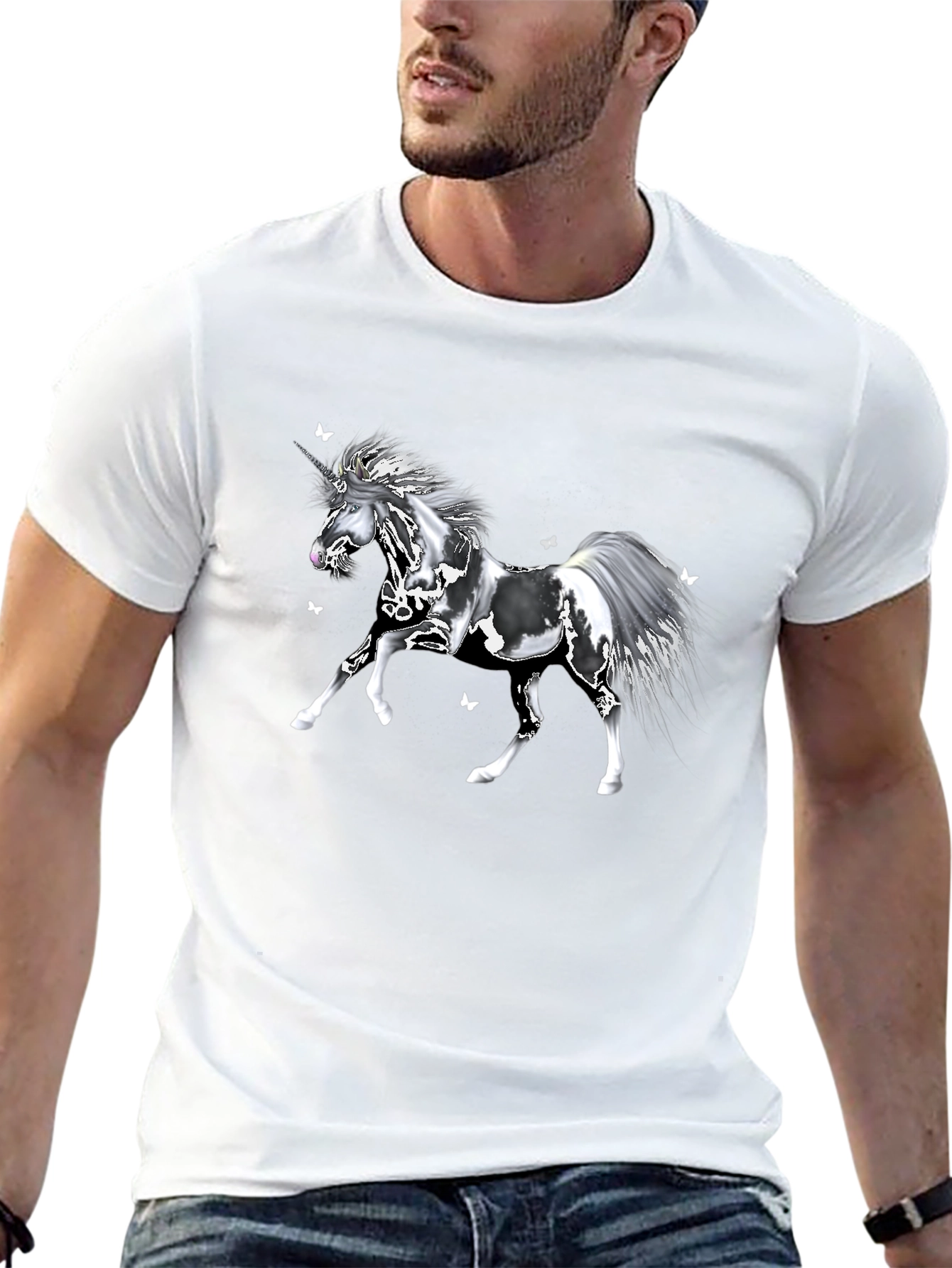 Unicorn Black T-Shirt Fantasy Graphic Tee