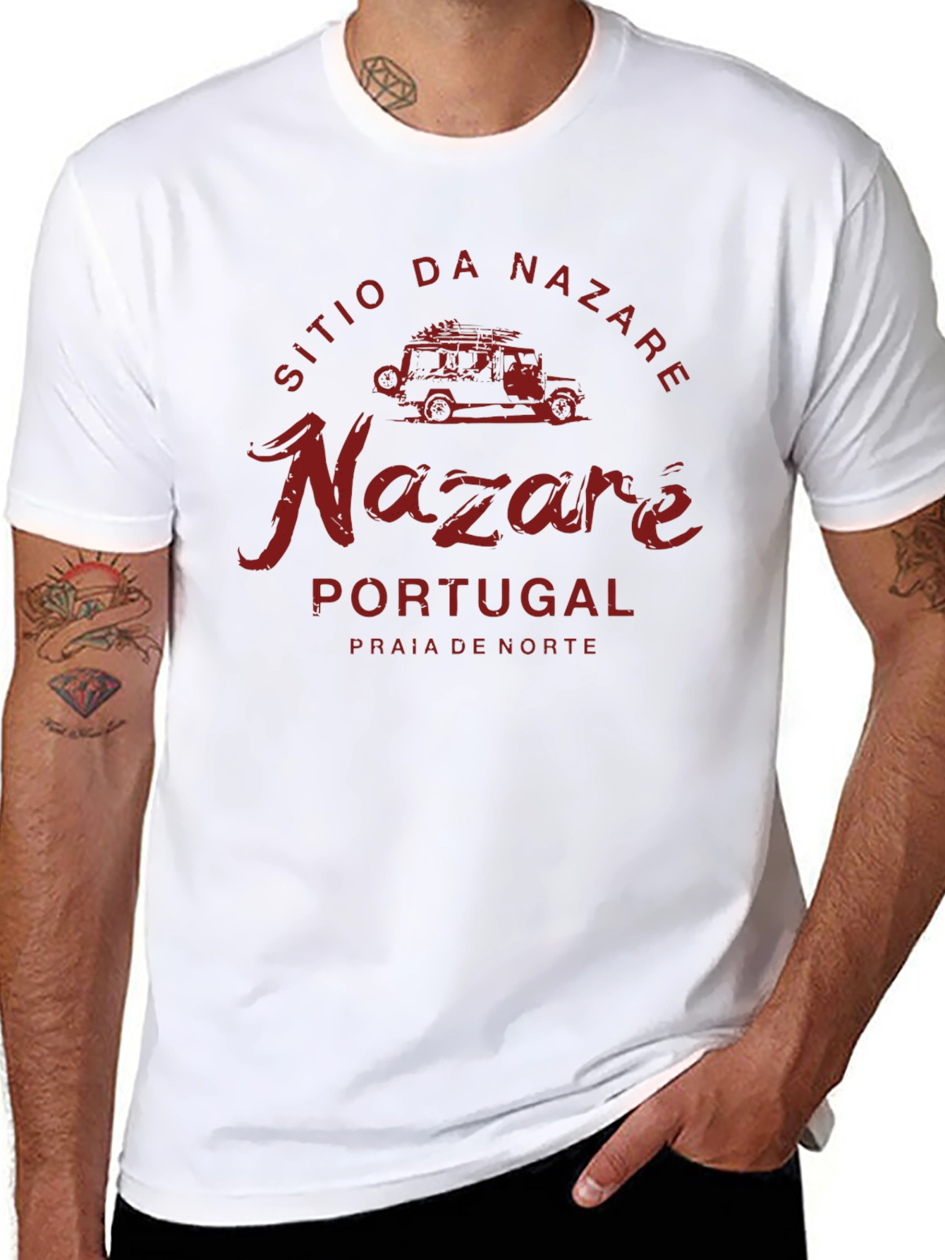Nazare Portugal T-Shirt Beach Surf Tee