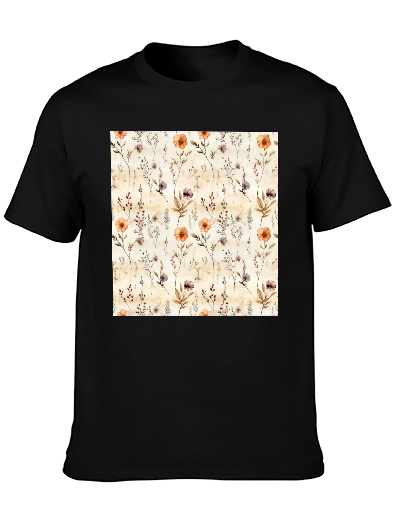 Floral Print Crew Neck T-Shirt