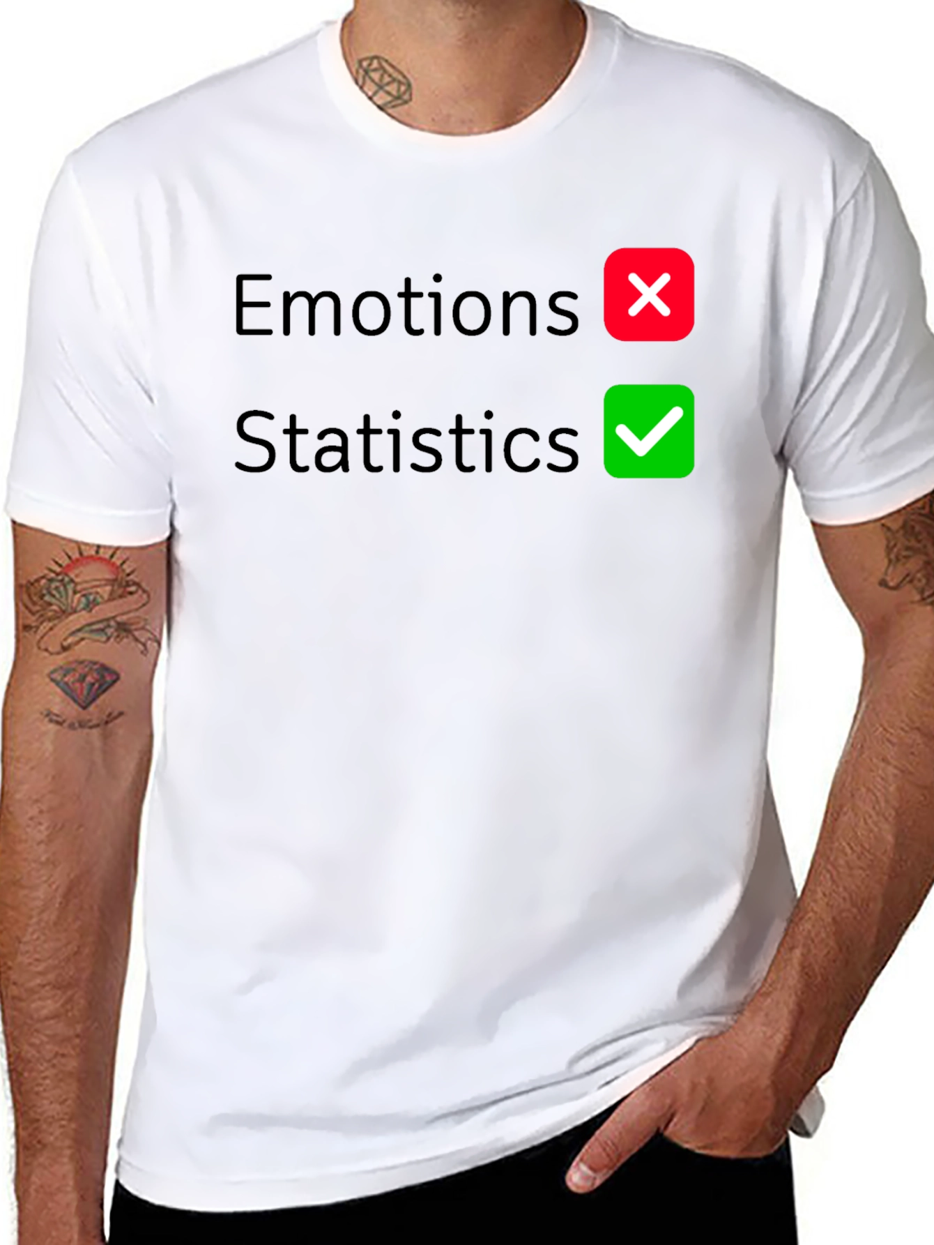 Statistics Over Emotions Graphic T-Shirt