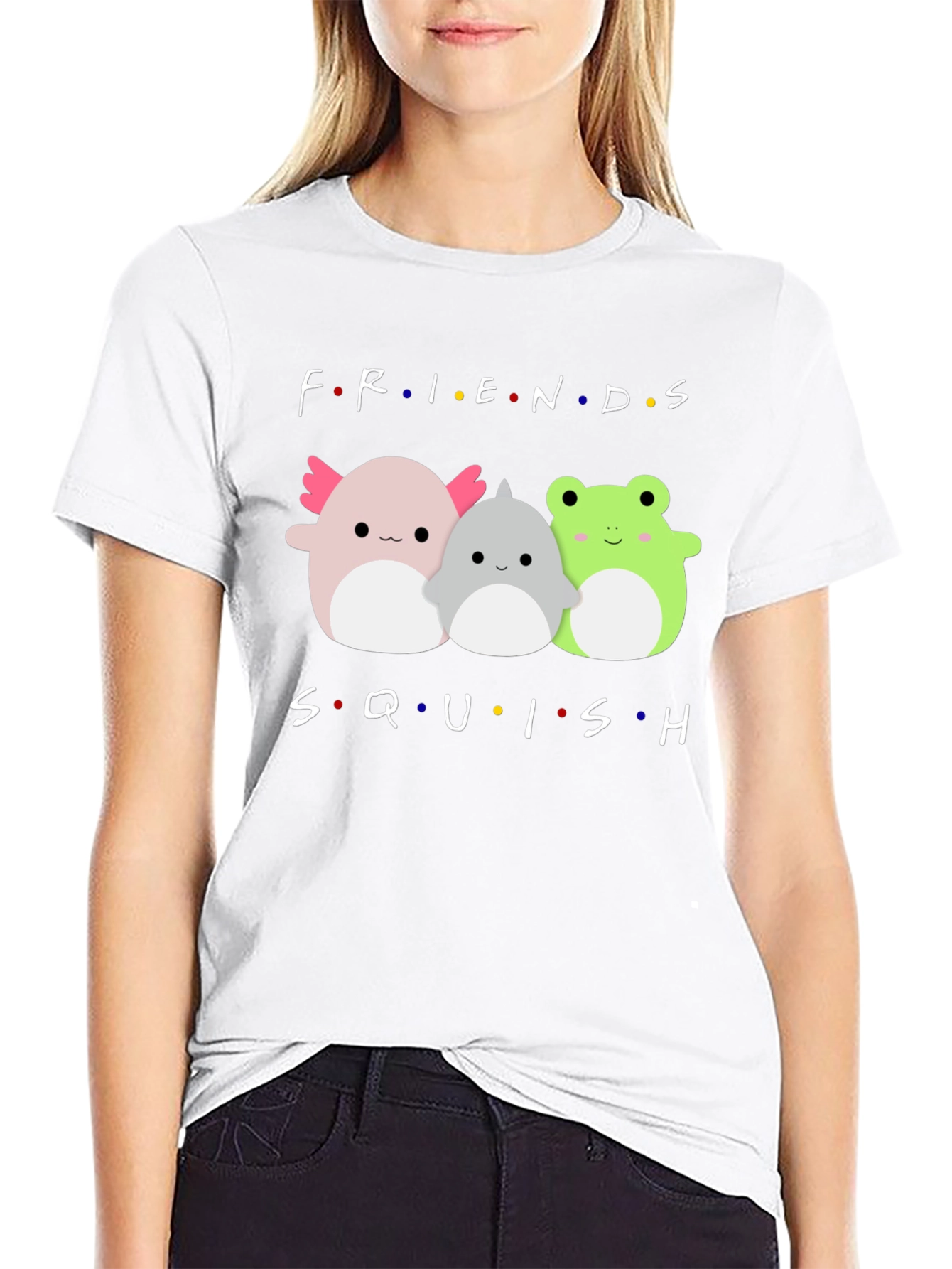 Friends Squish T-Shirt Novelty Graphic Tee