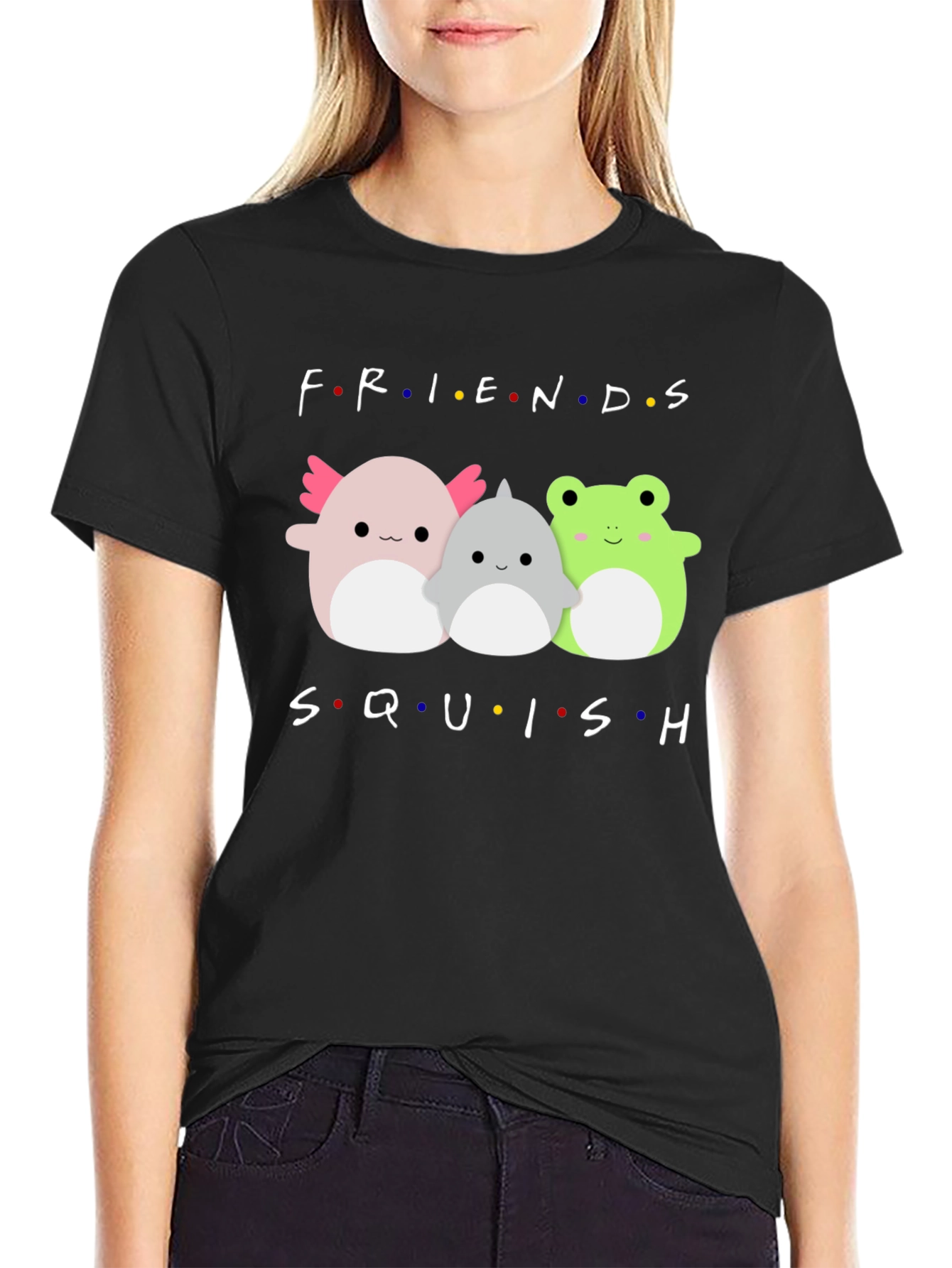 Friends Squish T-Shirt Novelty Graphic Tee