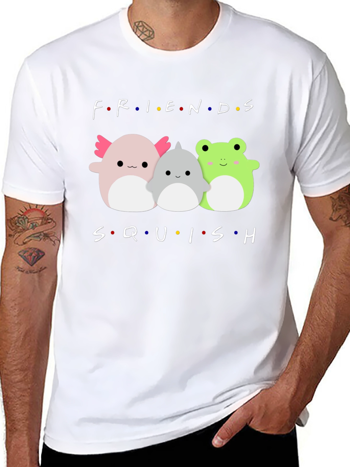 Friends Squish T-Shirt Novelty Graphic Tee