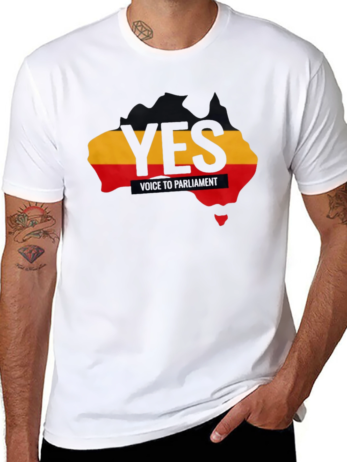Voice to Parliament YES T-Shirt Australia Aboriginal Flag